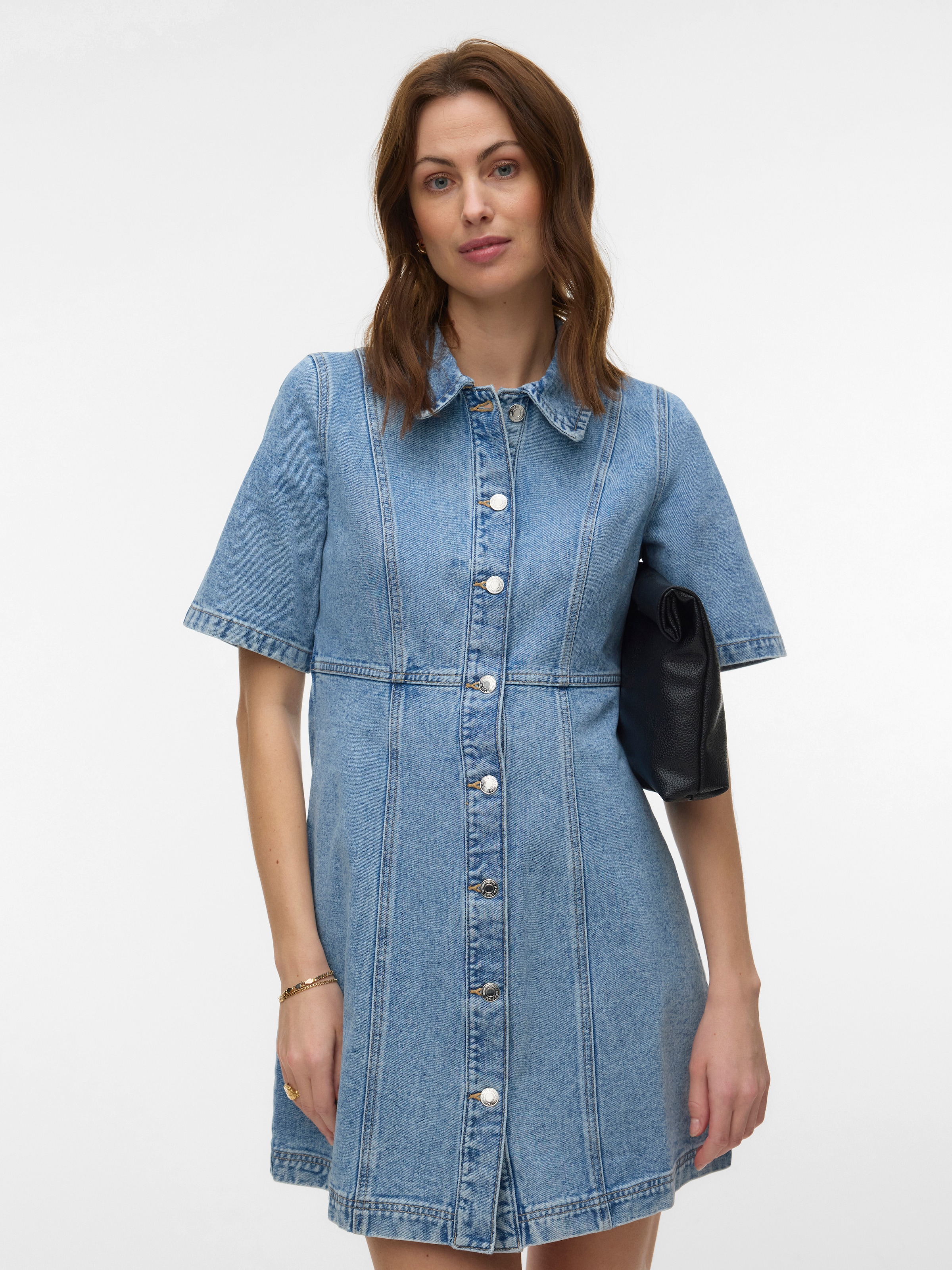 Vero Moda Jeanskleid "VMDAISY 2/4 SHORT DENIM DRESS NOOS" Baumwolle günstig online kaufen