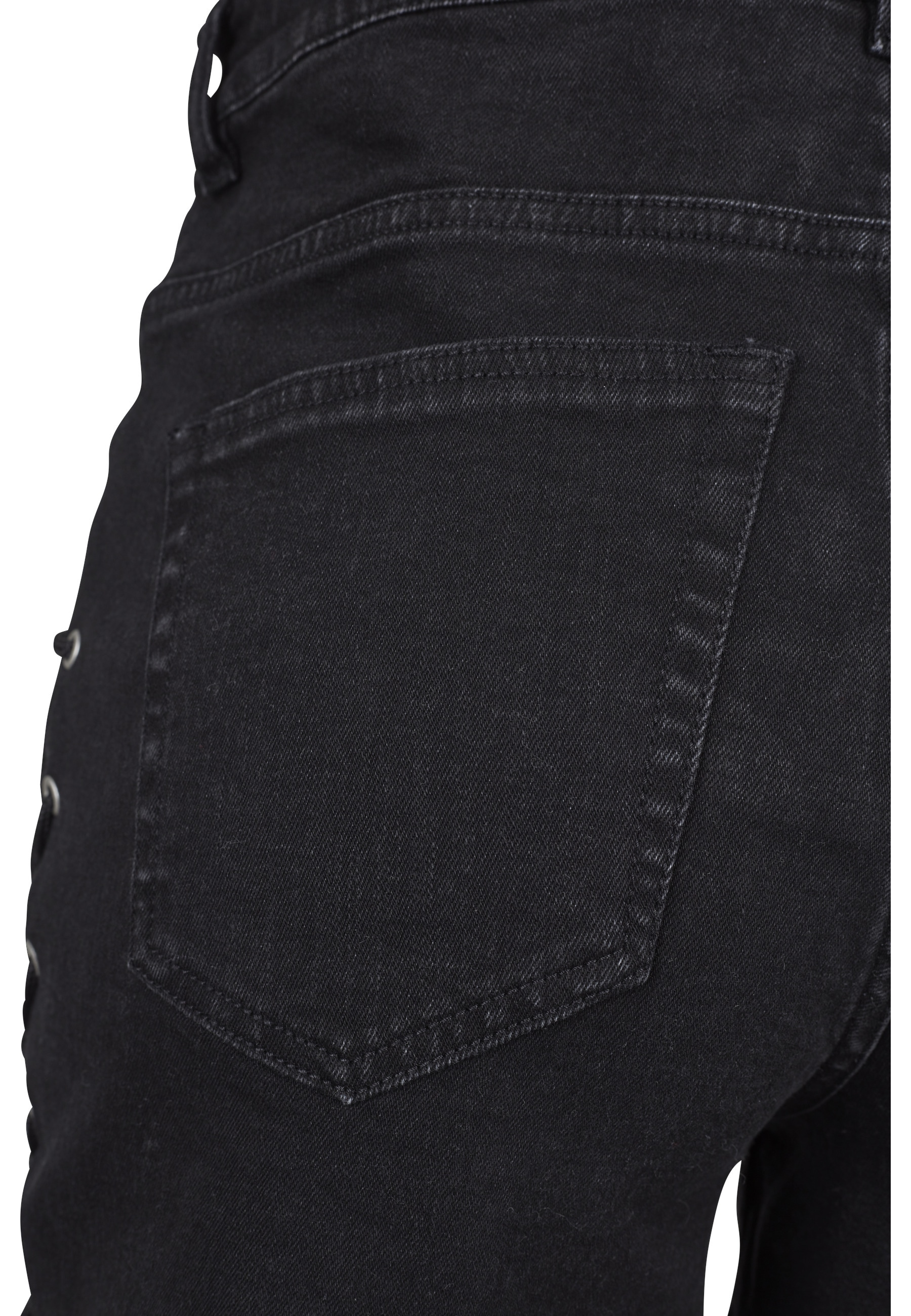 URBAN CLASSICS Stoffhose »Urban Classics Damen Ladies Highwaist Denim Lace Up Shorts«