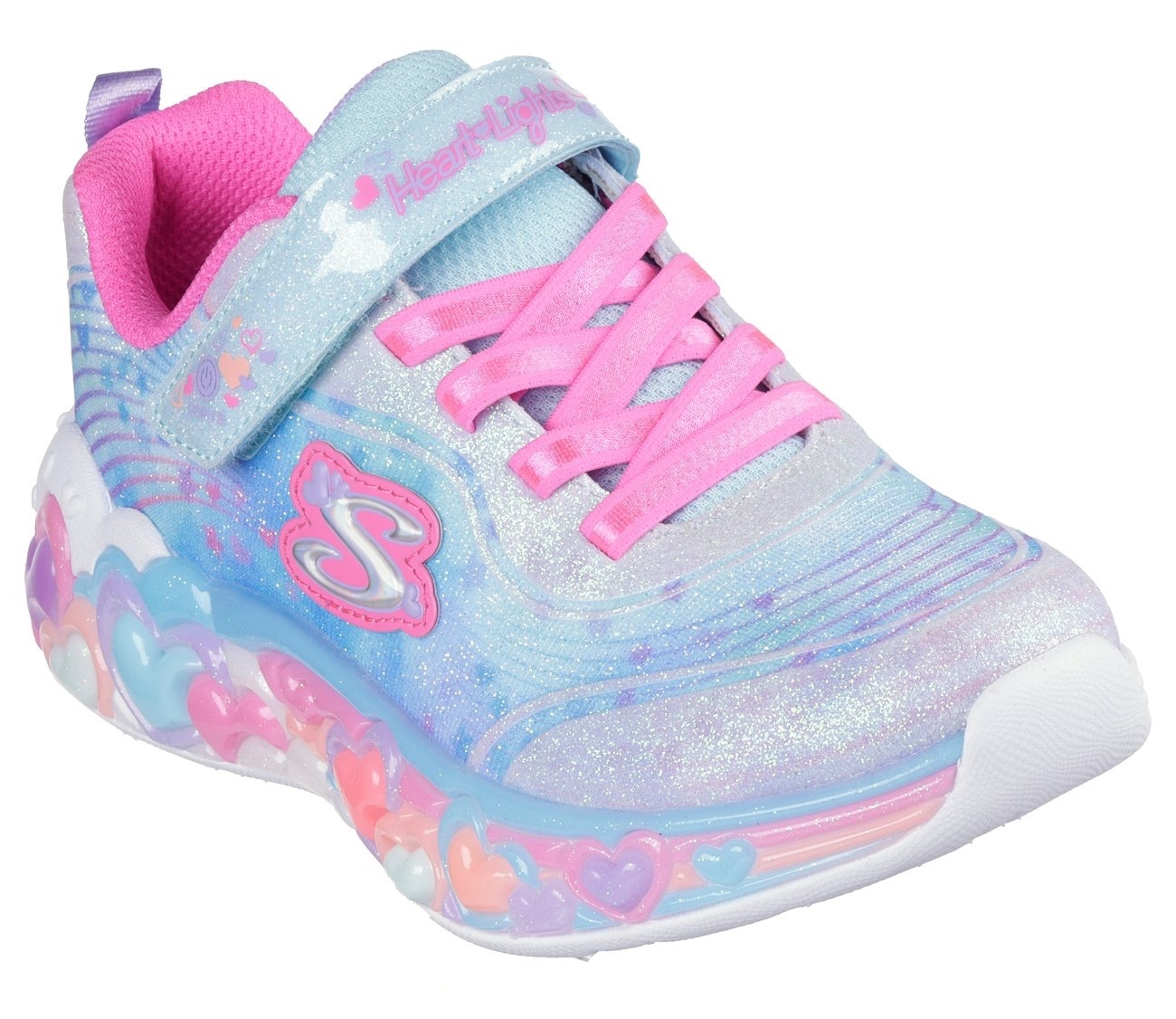 Skechers Sneaker »ETERNAL HEART LIGHTS«, Blink,-Klettschuh mit Herz-Applikation, Größenschablone zum Download