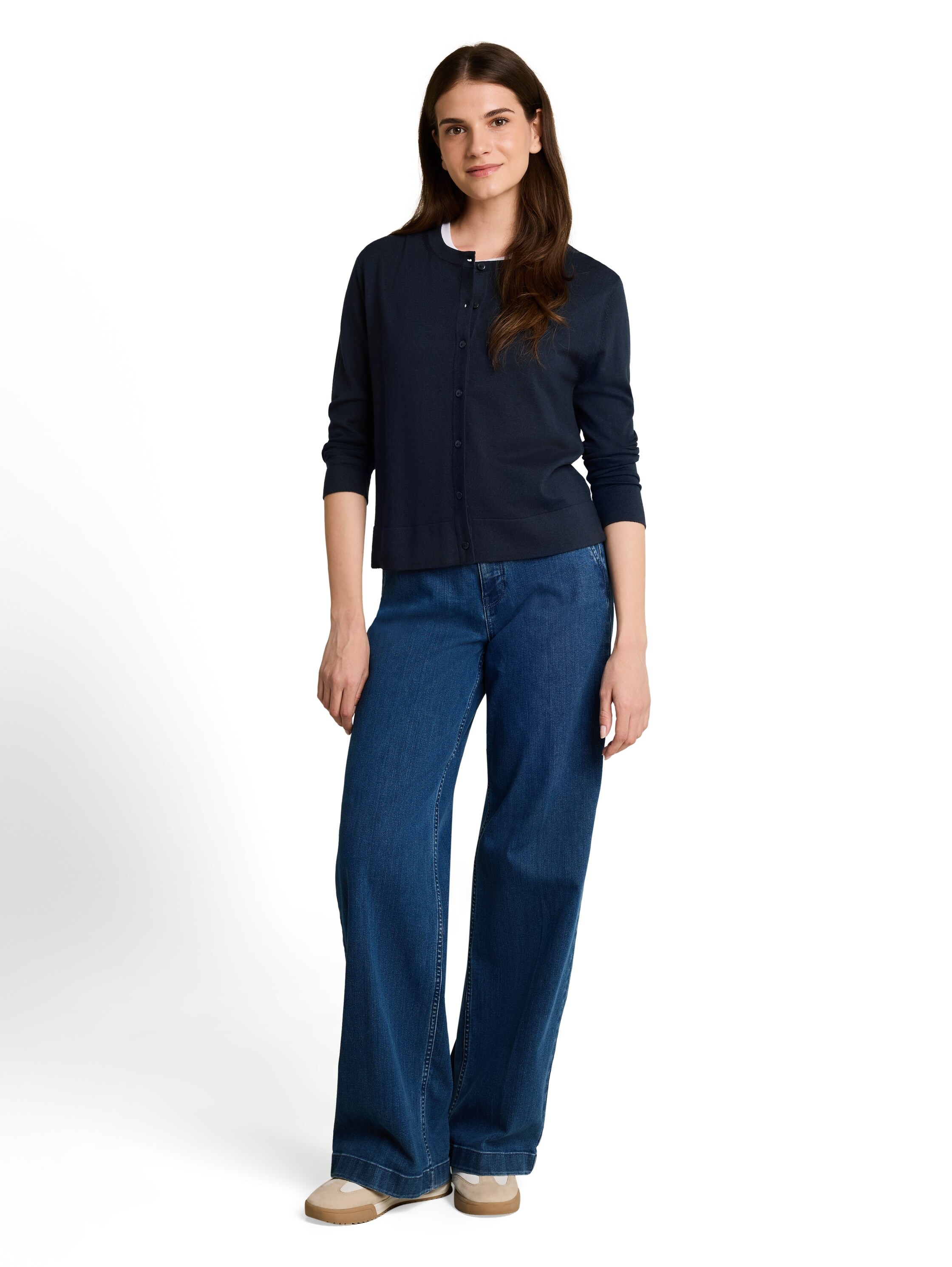 TOM TAILOR Strickjacke mit Viskose und Stretch