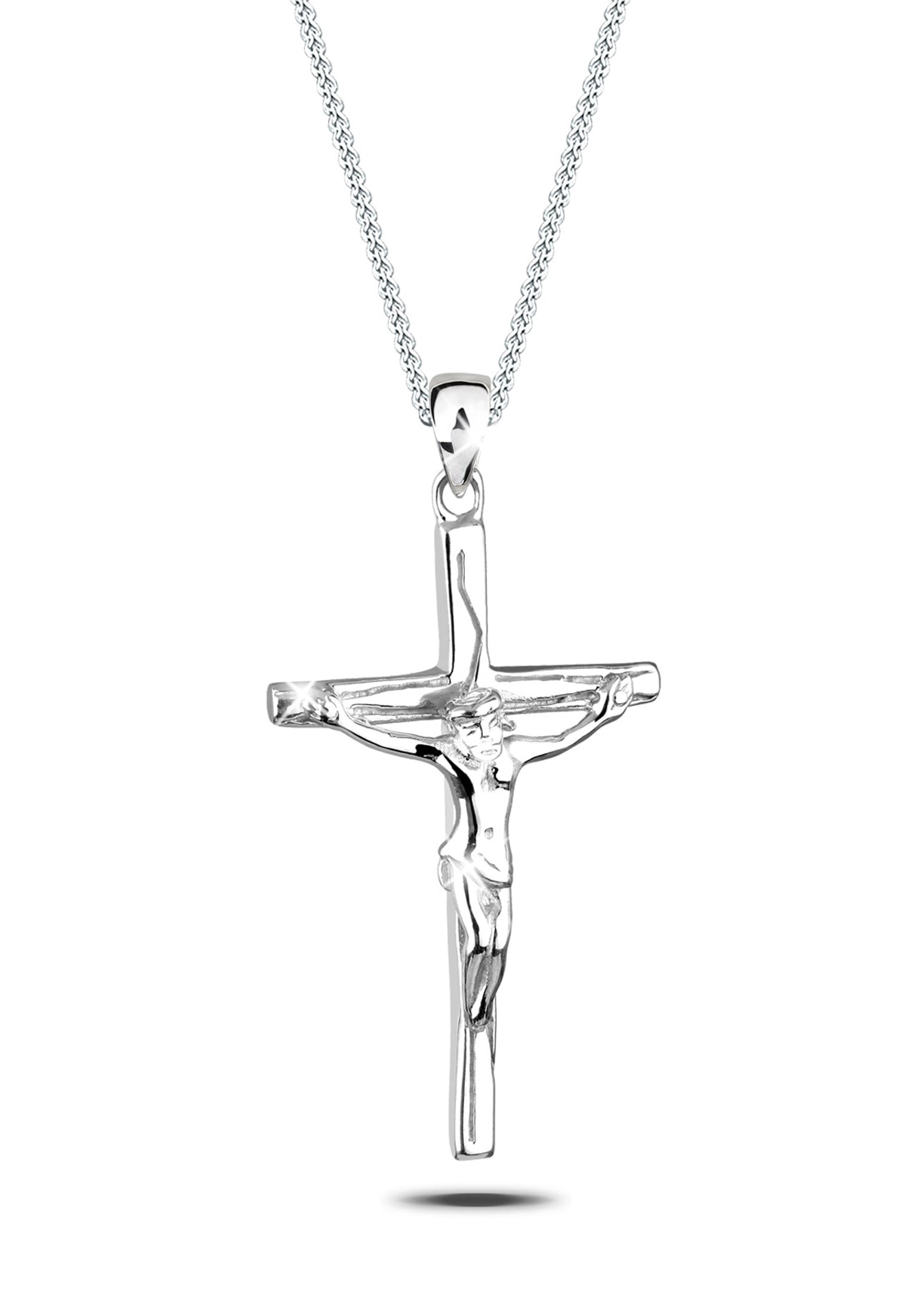 Elli Kette mit Anhänger »mit Anhänger Kreuz Jesus Kruzifix 925 Silber«