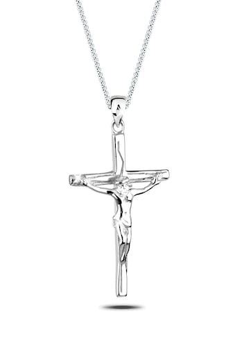 Kette mit Anhänger »mit Anhänger Kreuz Jesus Kruzifix 925 Silber«