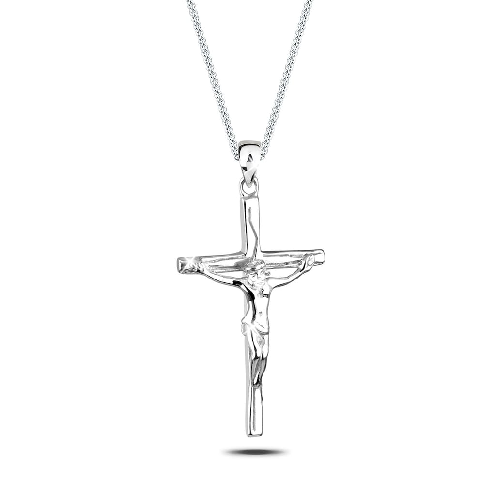 Elli Kette mit Anhänger »mit Anhänger Kreuz Jesus Kruzifix 925 Silber«