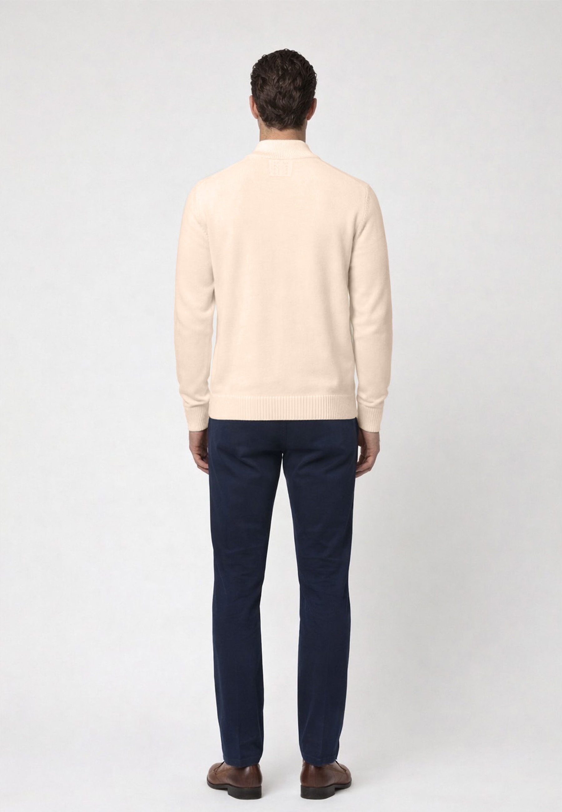 Felix Hardy Mock Neck Sweater Beige M 3