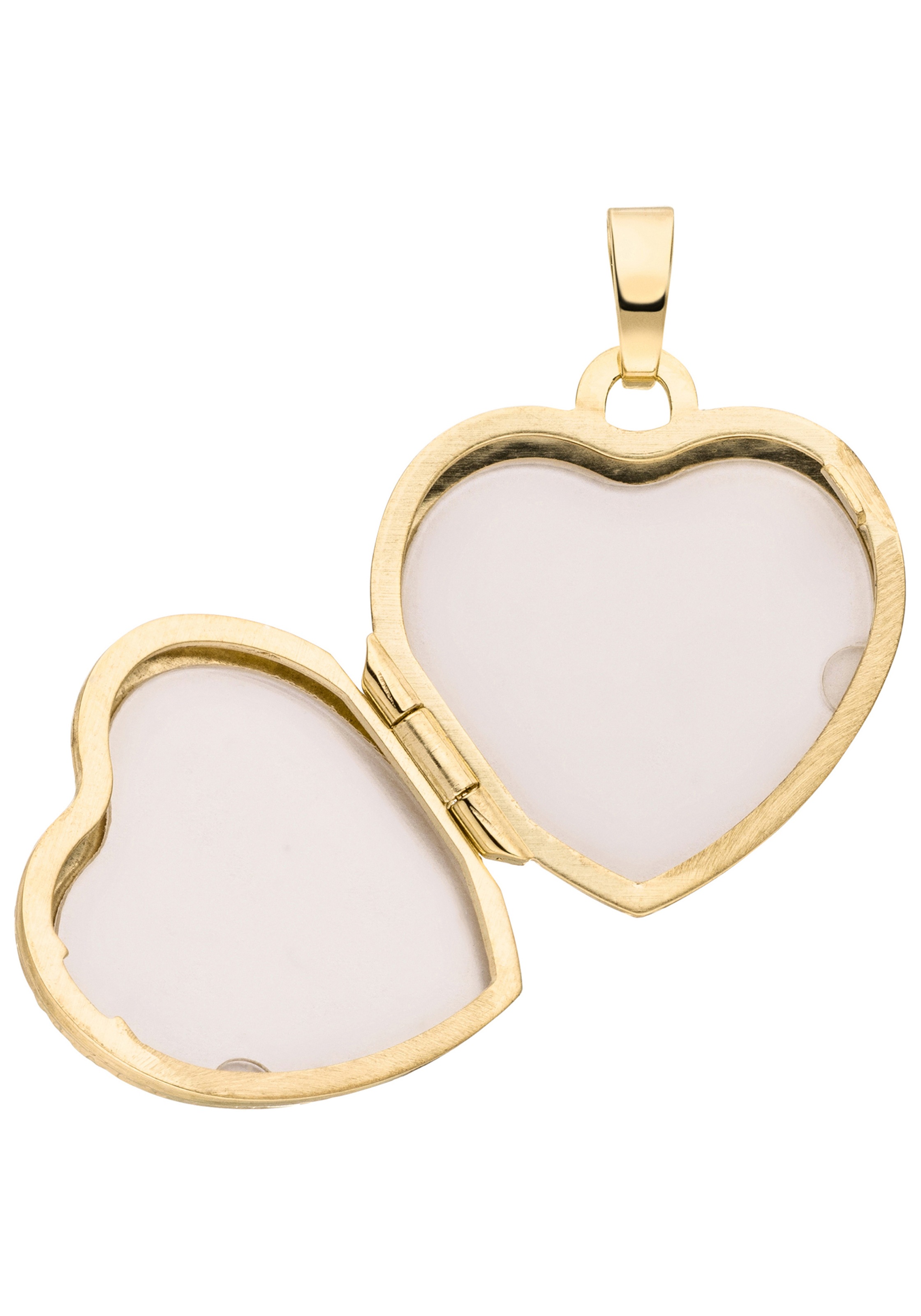 JOBO Medallionanhänger »Medaillon Herz«, 375 Gold für 2 Fotos