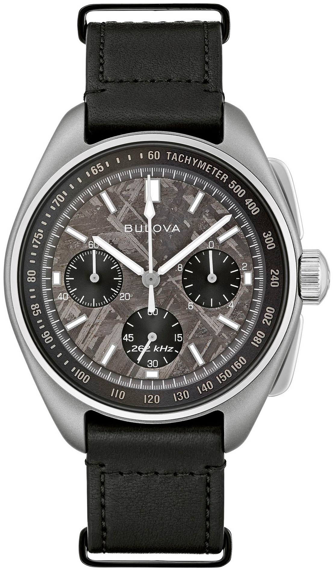 Bulova Chronograph »Lunar Pilot«, Armbanduhr, Quarzuhr, Herrenuhr, Lederarmband, Saphirglas