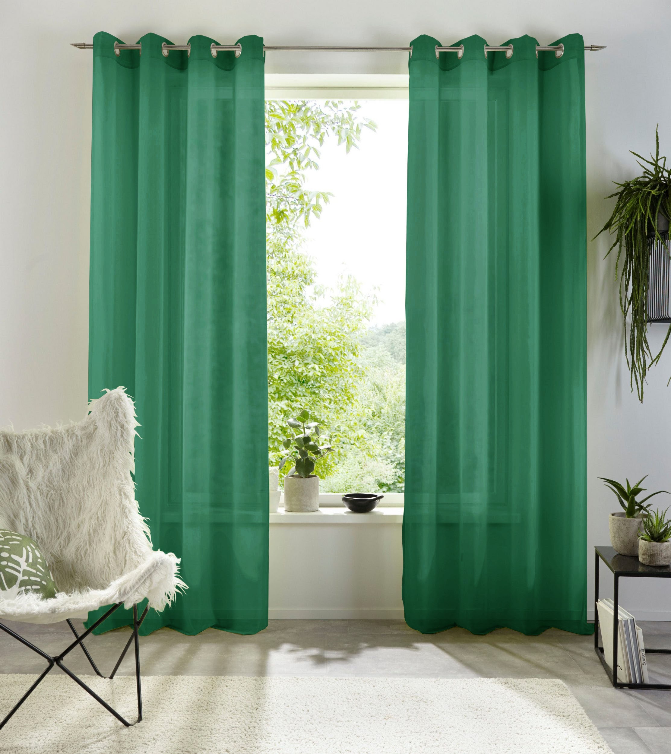 my home Gardine "XANA mit Ösen, Kräuselband oder Schlaufen" Ösen 1 Stk. tlg günstig online kaufen