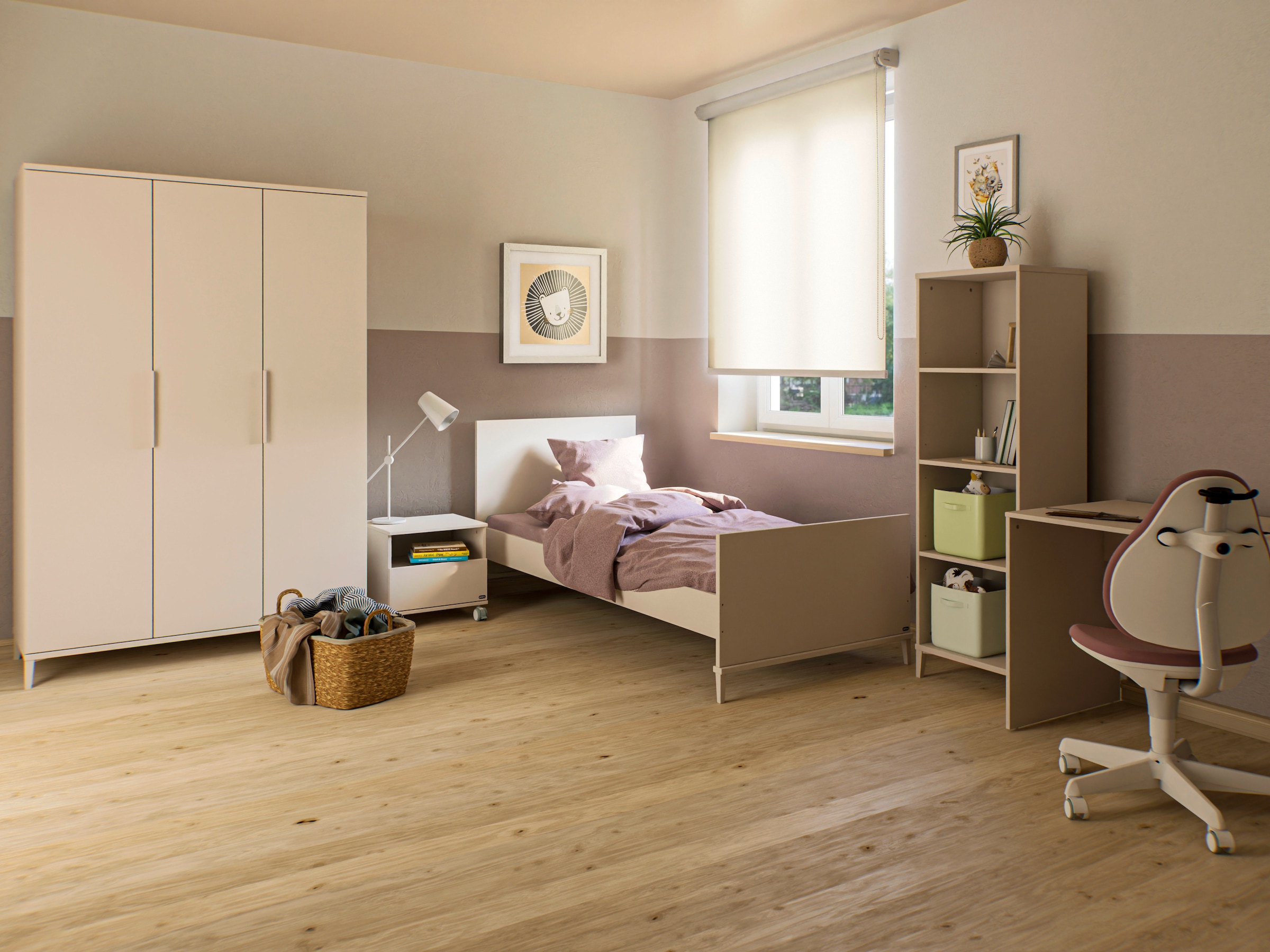 YUNY by PAIDI Kinderbett »SISTER LOU 90x200cm Jugendliege in Beige« zeitloses und langlebiges Einzelbett, geprüfte Qualität