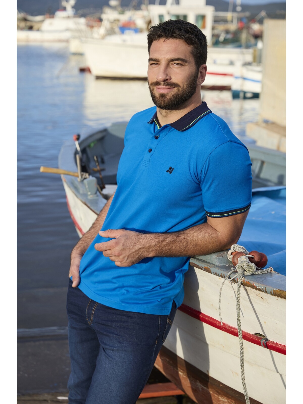 Jan Vanderstorm Poloshirt »Poloshirt TOTTE«, (1 tlg.), mit kleiner JV-Logo Stickerei