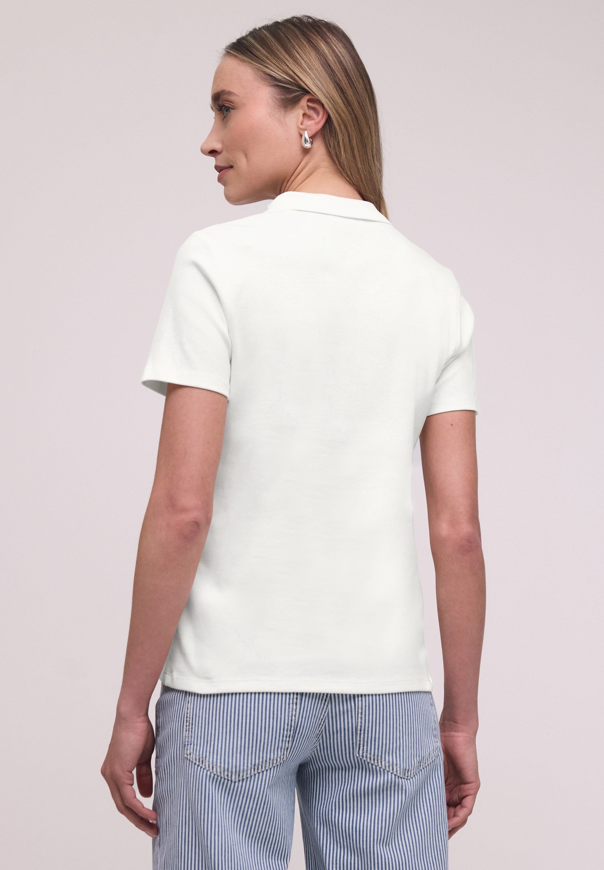 STREET ONE Poloshirt aus Baumwolle mit Stretchante