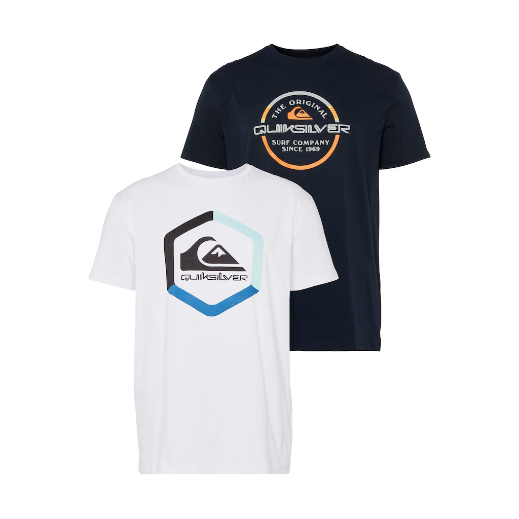 Quiksilver T-Shirt »Herren Doppelpack mit Logodruck«, (Packung, 2 tlg., 2er-Pack)