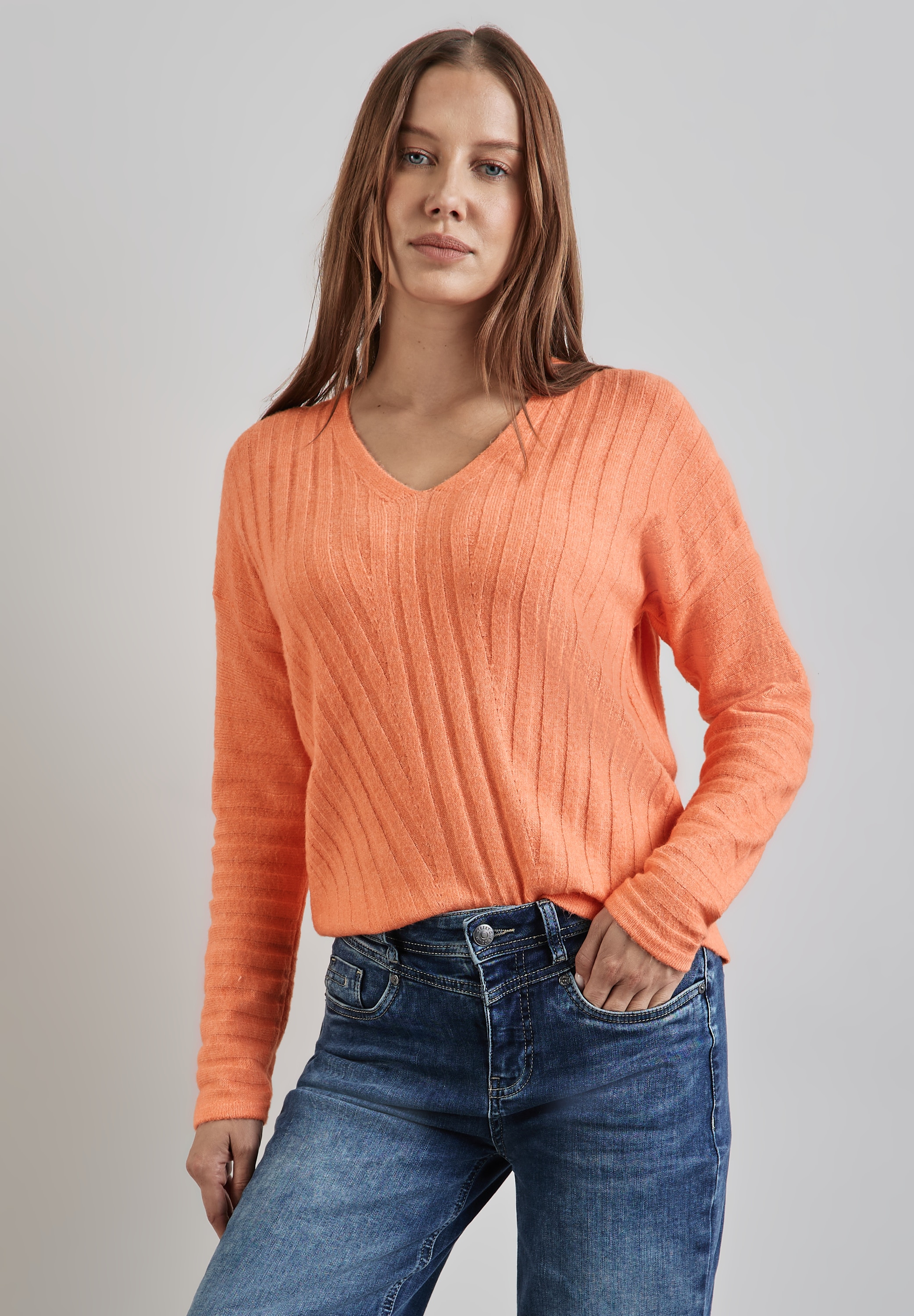 STREET ONE Strickpullover, mit V-Ausschnitt günstig online kaufen