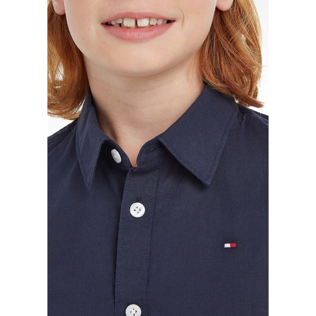 Tommy Hilfiger Langarmhemd »SOLID STRETCH POPLIN SHIRT L/S«