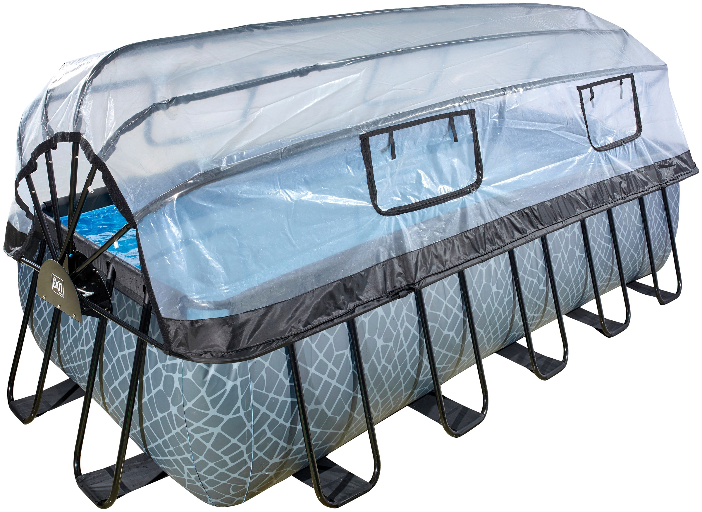 EXIT Framepool »inkl. multifunktionaler Poolabdeckung«, (Set, 4 tlg.), BxLxH: 250x540x122 cm, mit Sandfilterpumpe & Sicherheitsleiter