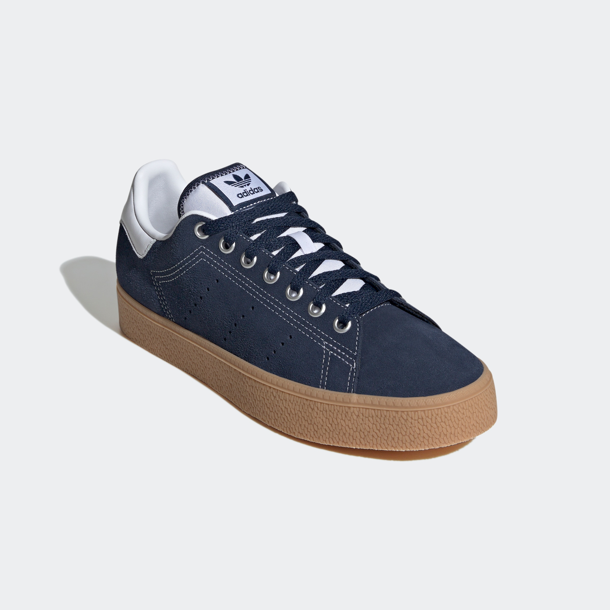 Adidas originals white and navy stan smith trainers best sale