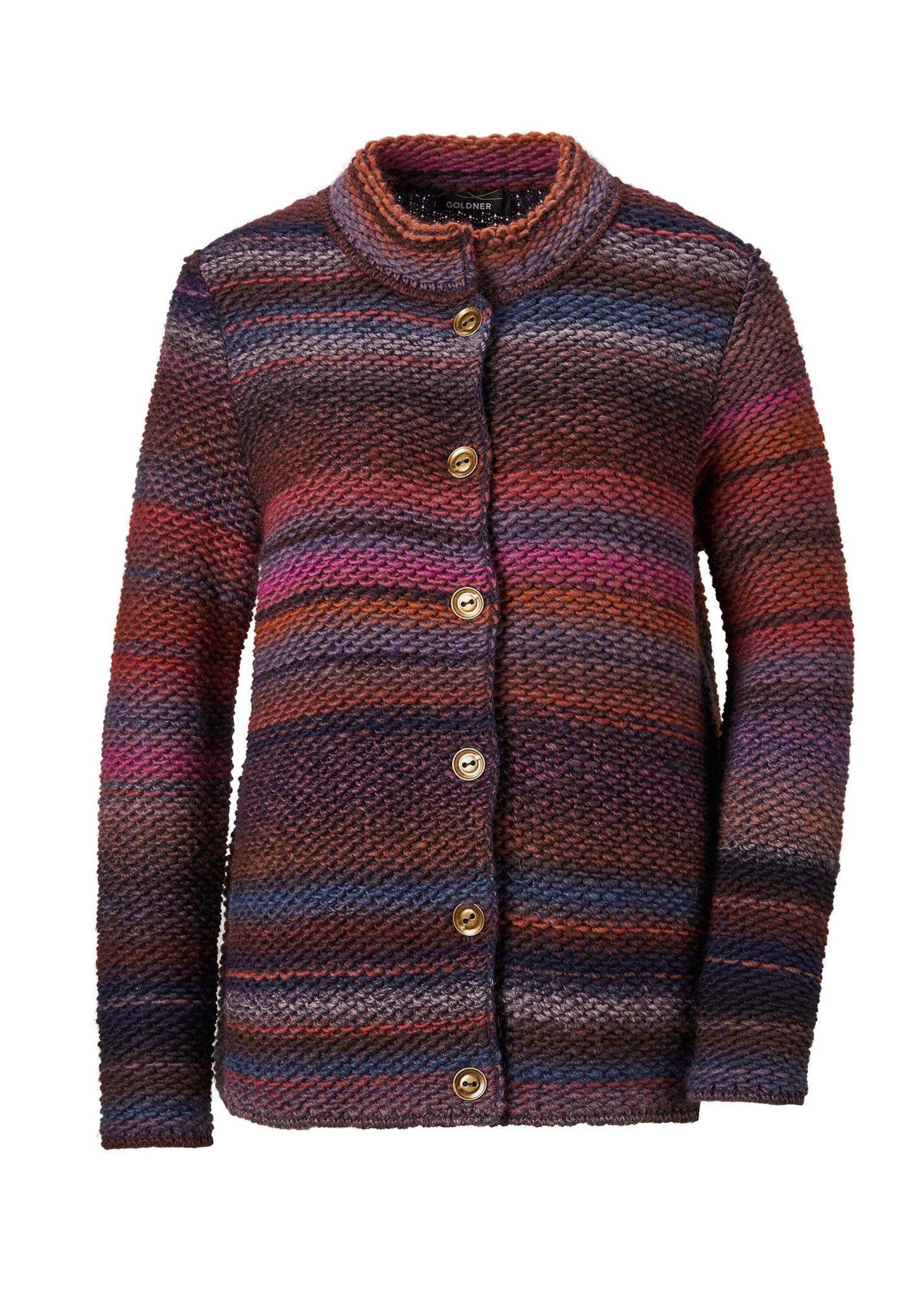 GOLDNER Strickjacke "Kurzgröße Strickjacke mit Multicolor Ringeloptik" günstig online kaufen