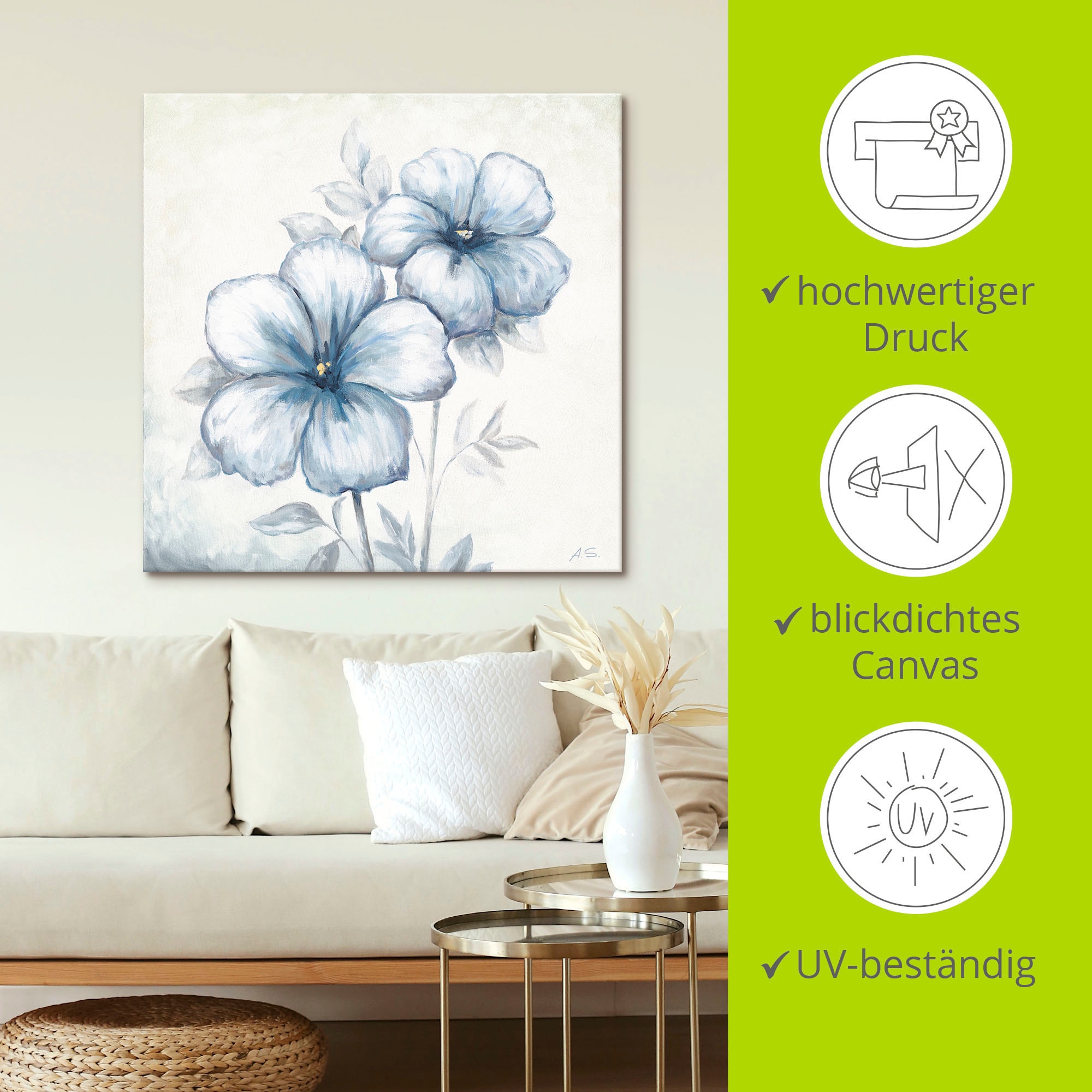 Artland Wandbild »Blauer Mohn« Blumen 1 Stk. tlg. als Leinwandbild, Poster, Wandaufkleber in verschied. Größen