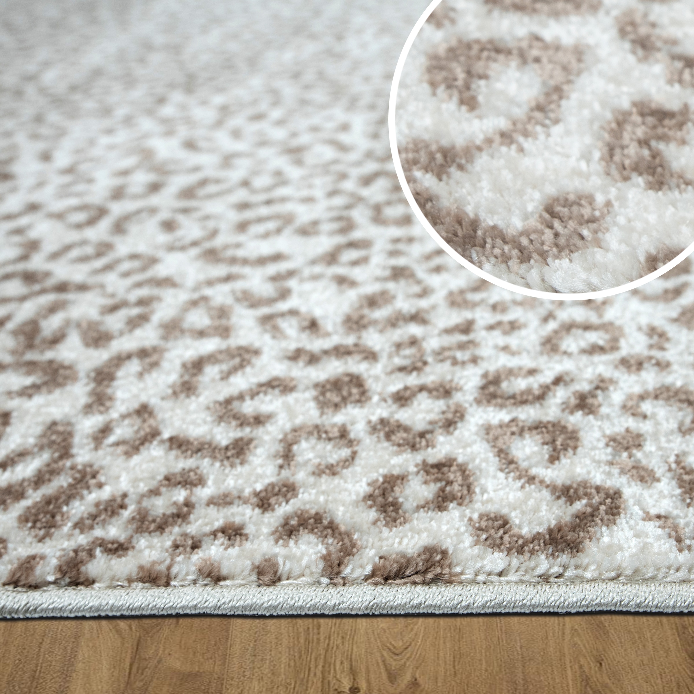 OTTO home Teppich »Fynna, Leoparden-Muster, Animalprint« rechteckig 9 mm Höhe besonders weicher Flor, Wohnzimmer, Schlafzimmer, Esszimmer, Leo