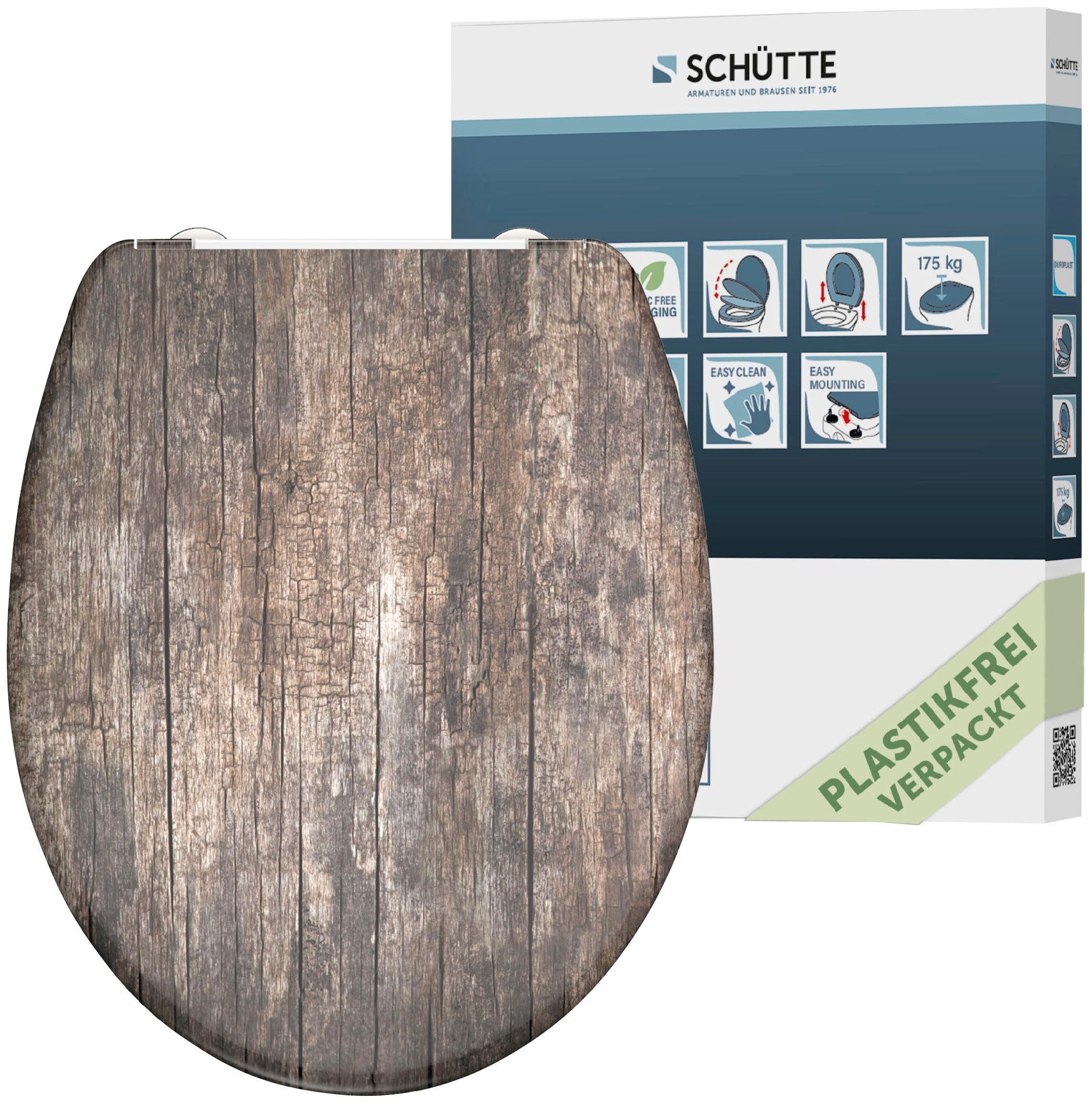 Schütte WC-Sitz »Old Wood«, Duroplast, mit Absenkautomatik und Schnellverschluss