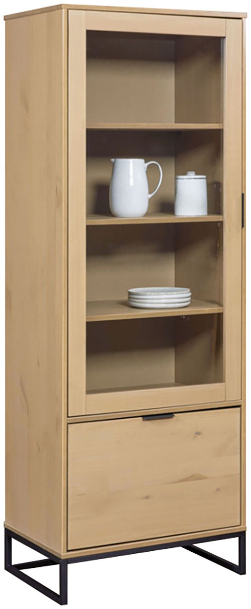 Inter Link Vitrine "Vivo" 1 Stk. tlg. Kiefer Massiv, Soft-close, Industrial günstig online kaufen