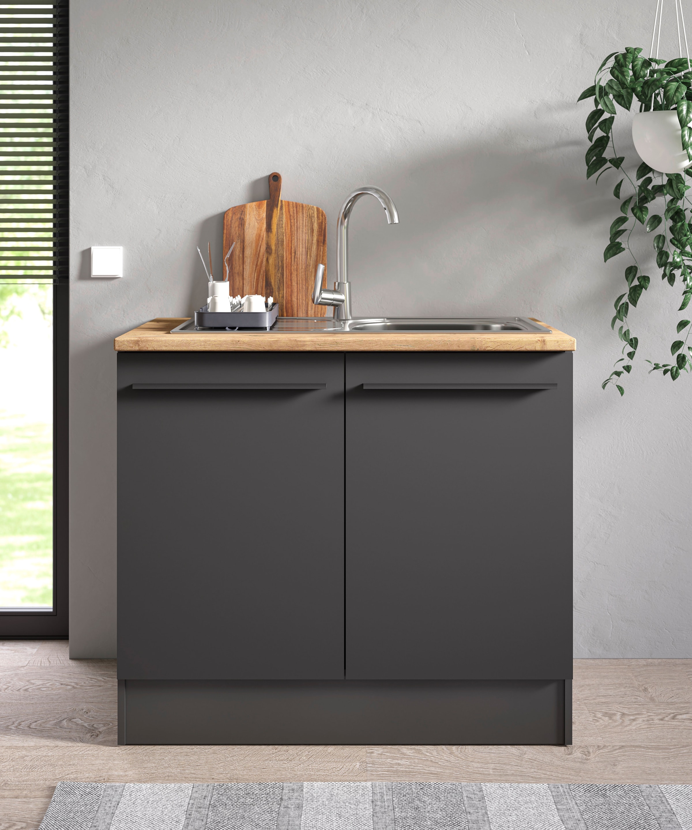 BASIC by Balculina Spülenschrank »Jazz B/T/H 100x60x90 cm« 1 Stk. tlg. Breite 100cm, Melaminbeschichtung