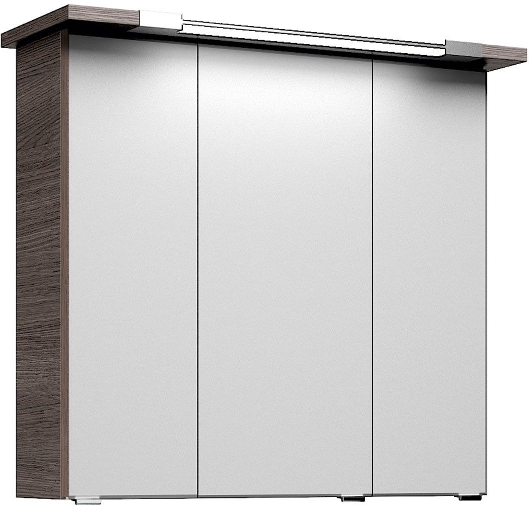 Saphir Badmöbel-Set »Badmöbel-Set Trentino 3-tlg Mineralmarmorwaschtisch,LED-Spiegelschrank«, (4 St.), Badezimmer-Set mit Midischrank inkl. Türdämpfer