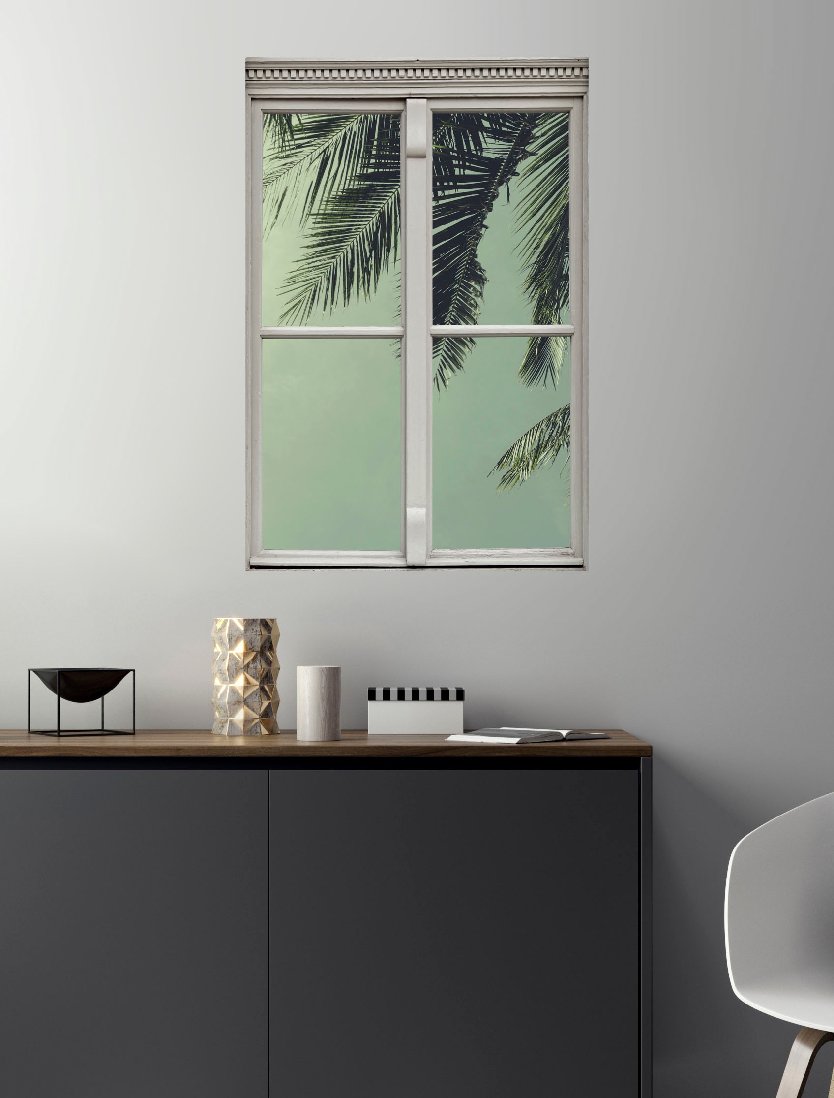 Thumbnail - queence Wandsticker "Palmenblätter" Wandsticker, Wandbild, selbstklebend, 3D, Fenster