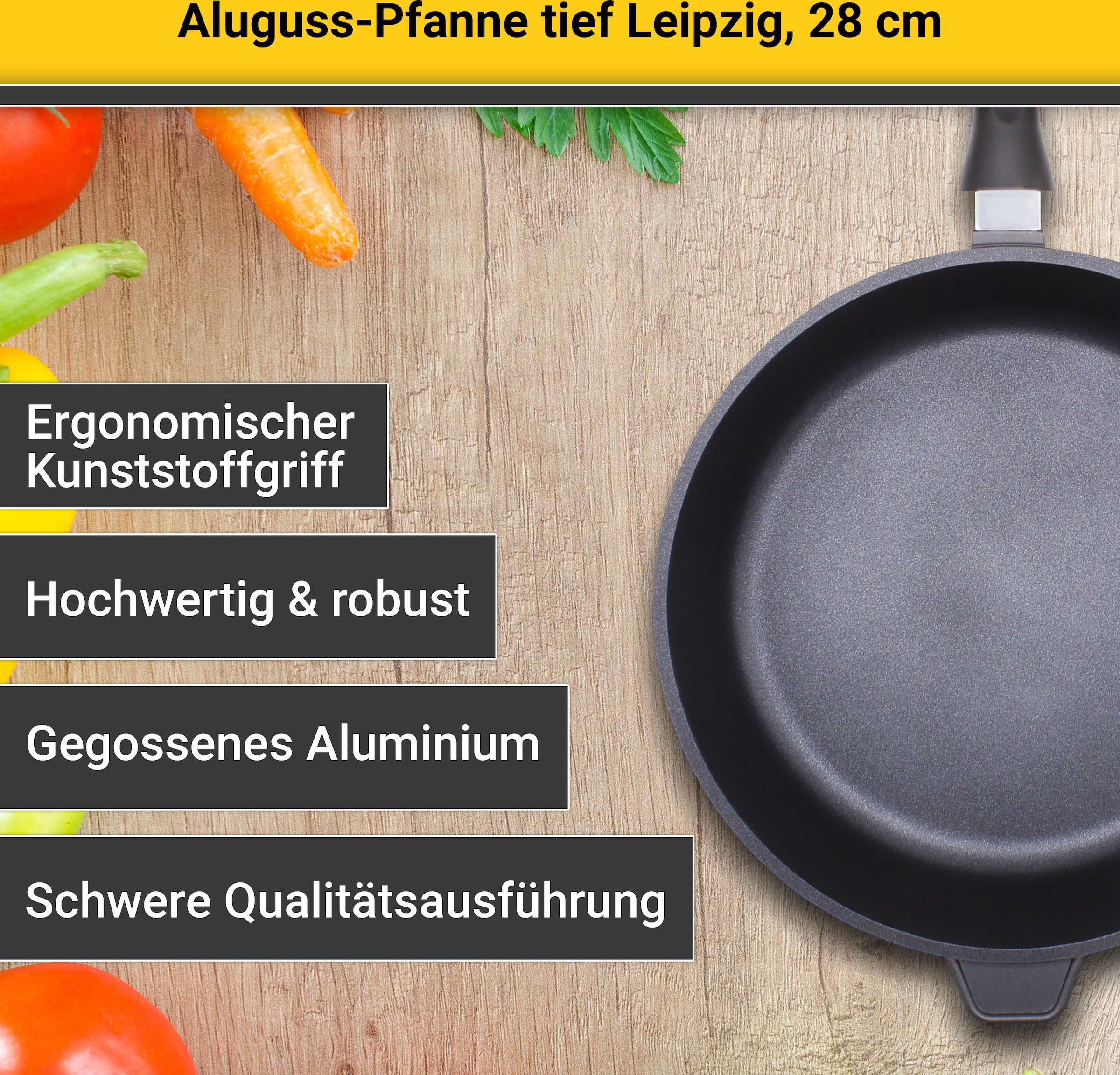 Krüger Bratpfanne, Aluminiumguss, (1 tlg.), tiefe Ausführung kaufen | BAUR