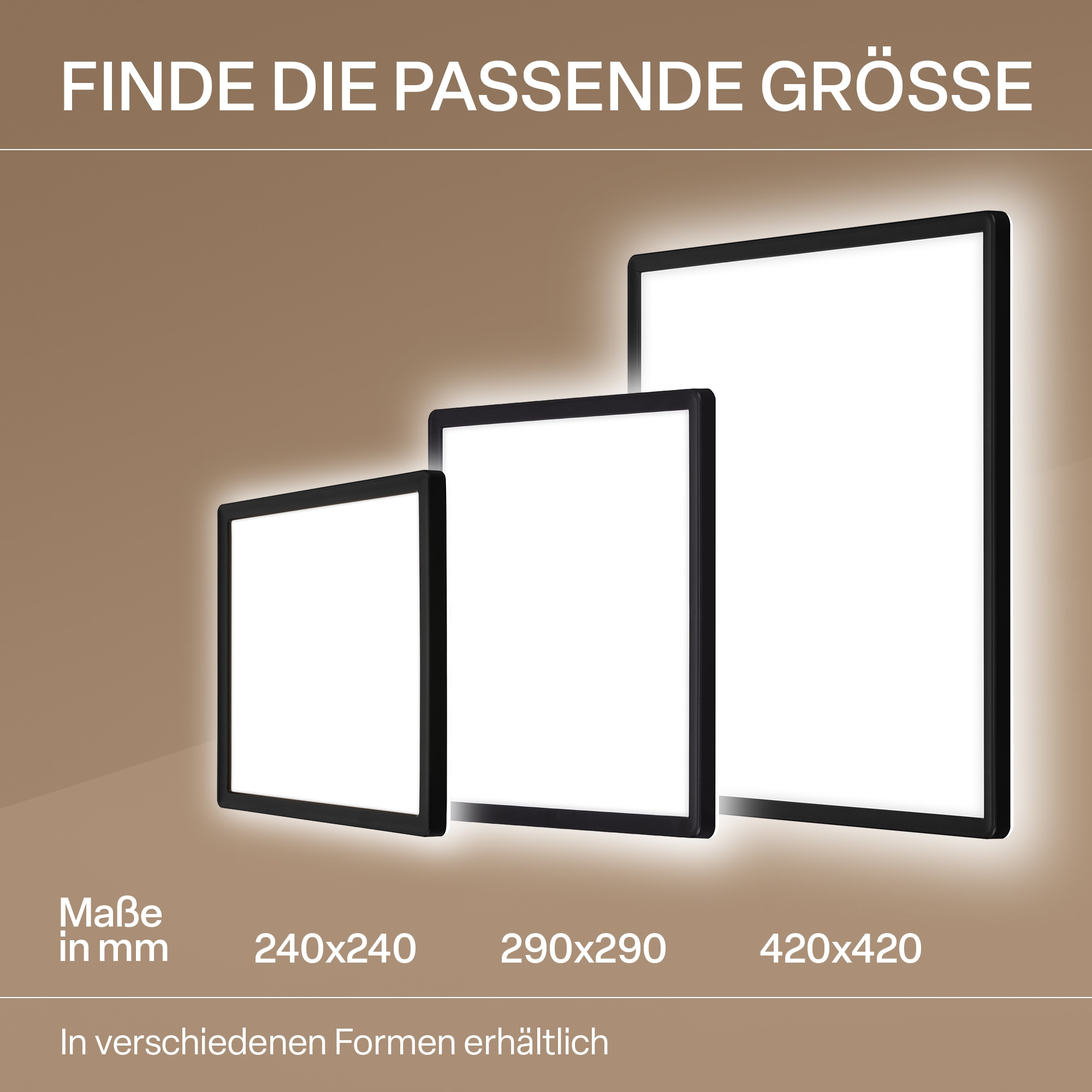 B.K.Licht LED Panel »SHALLOW« LED-Board 1 Stk. Neutralweiß 29x29x3 cm, Badlampe, Badezimmer, Küche, Wohnzimmer