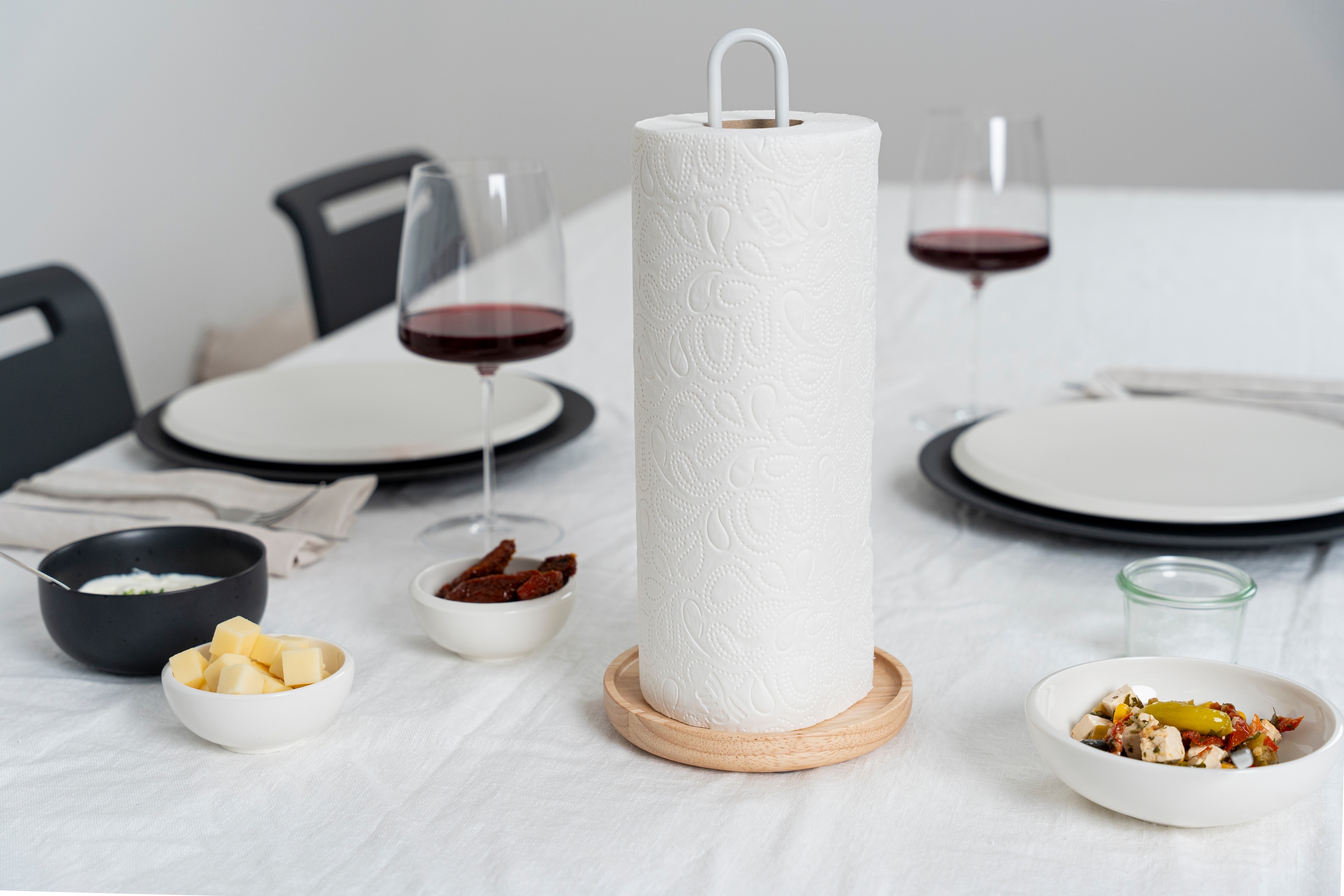 Continenta Küchenrollenhalter »Gummibaum-Sockel« Ø14x31,6 cm, Silikonfüße, auch für XL-Rollen