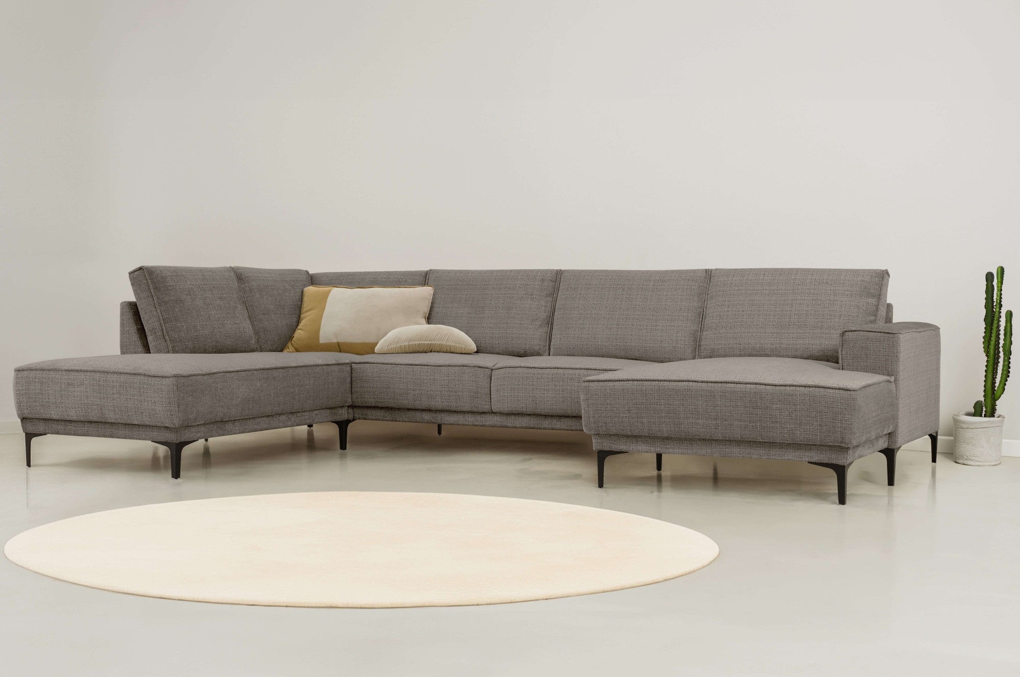 PLACES OF STYLE Wohnlandschaft "XXL Sofa Oland, Struktur, Flachgewebe, Luxu günstig online kaufen
