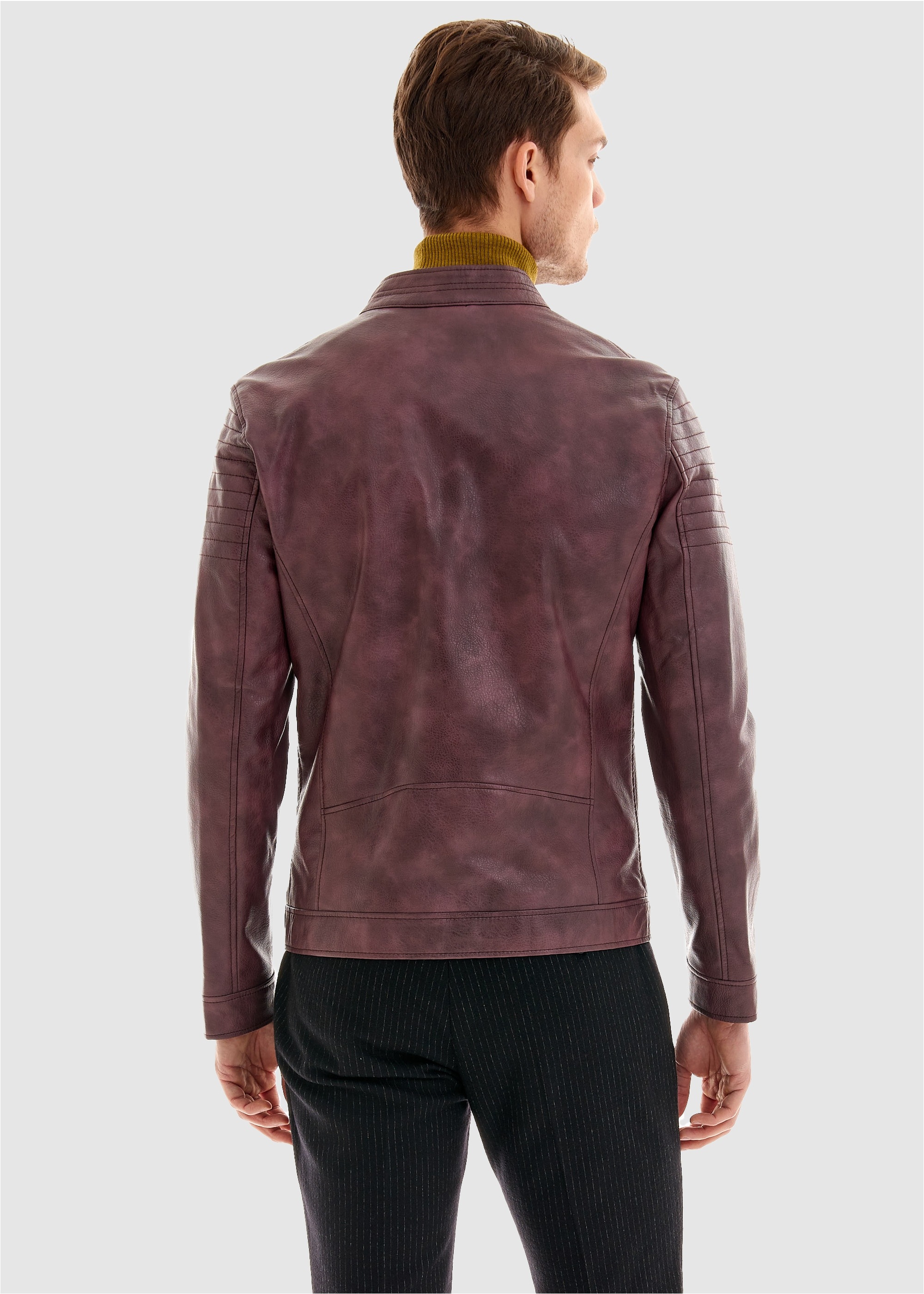 Pierre Cardin Lederimitatjacke, im angesagten Biker-Stil