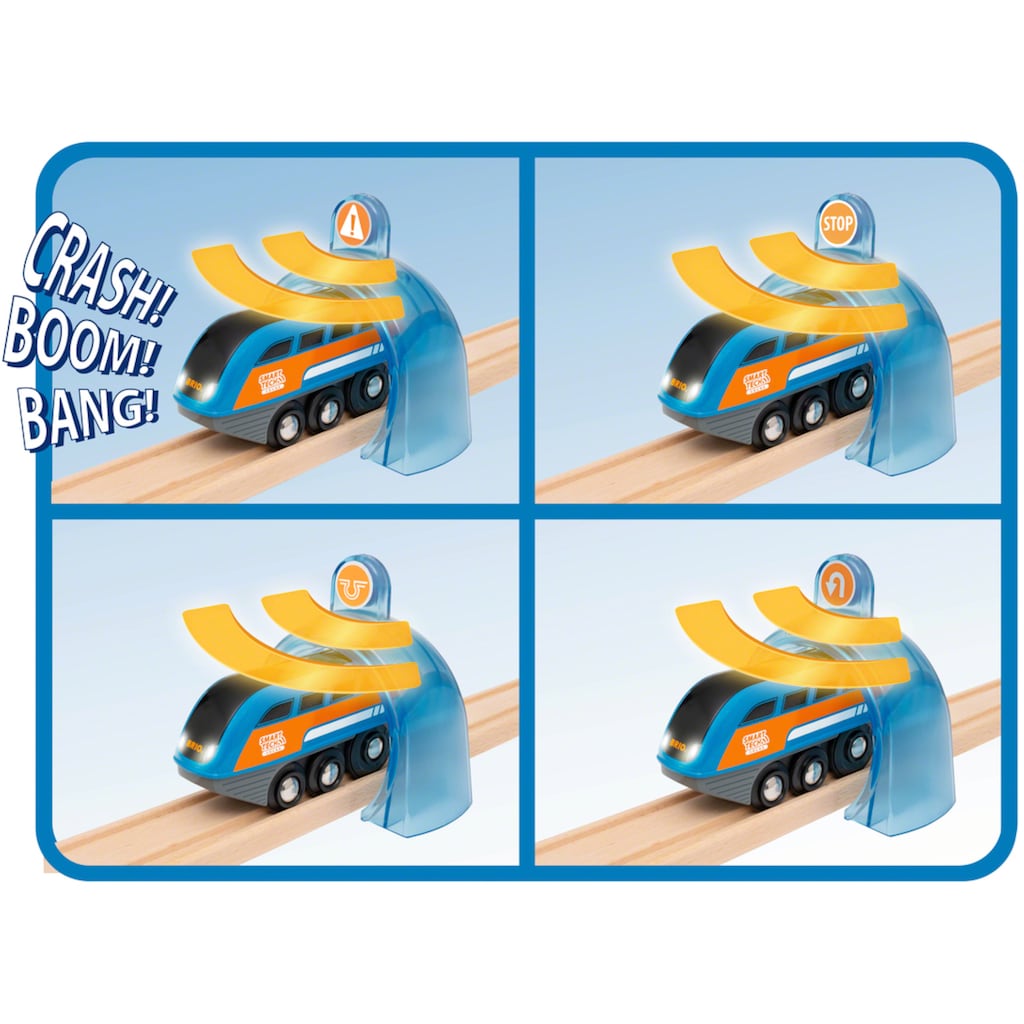 BRIO® Spielzeug-Eisenbahn »BRIO® WORLD, Smart Tech Sound Deluxe Set«, (Set, 91 tlg.)