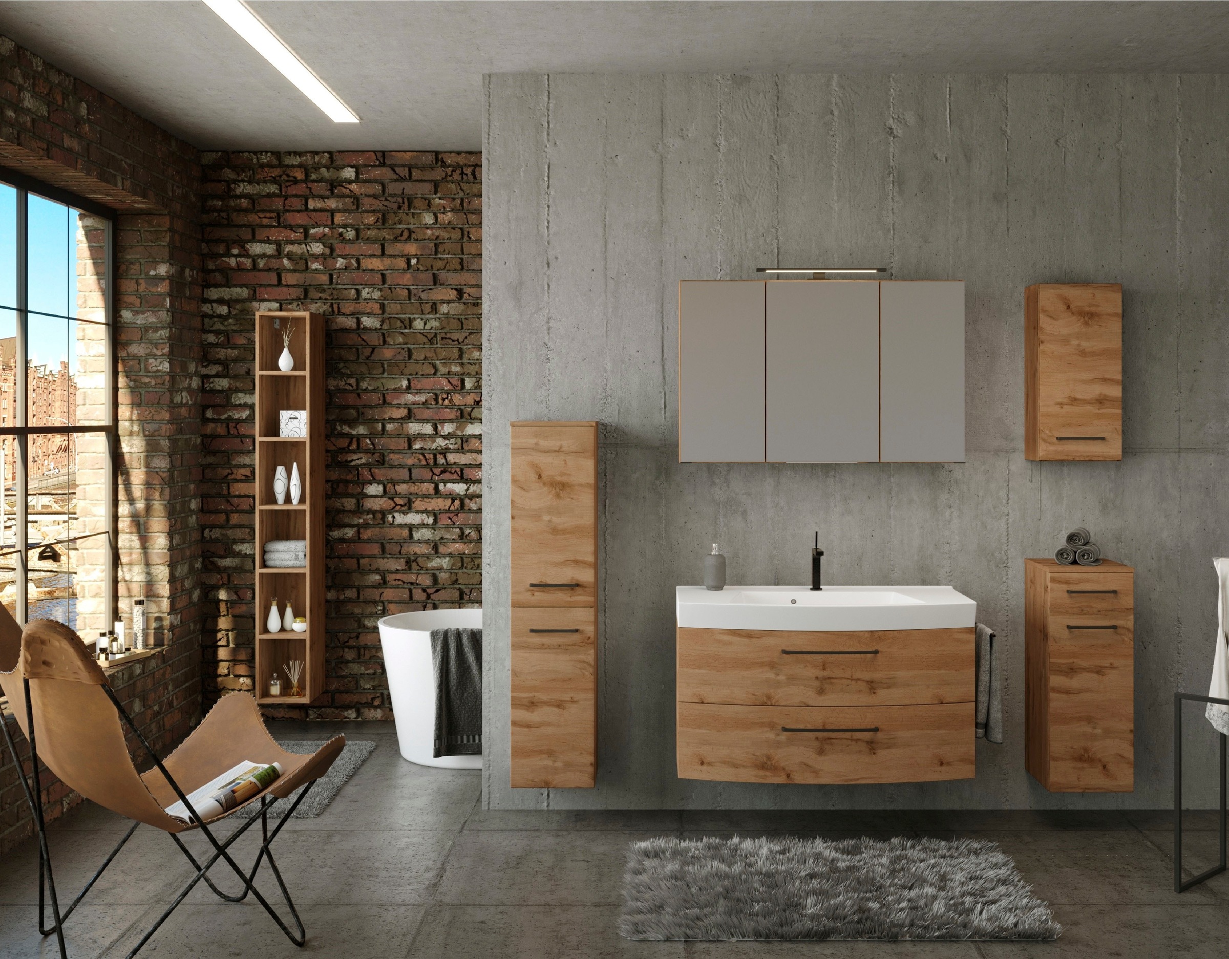 welltime Badmöbel-Set "Chicago" 5 Stk. tlg. günstig online kaufen