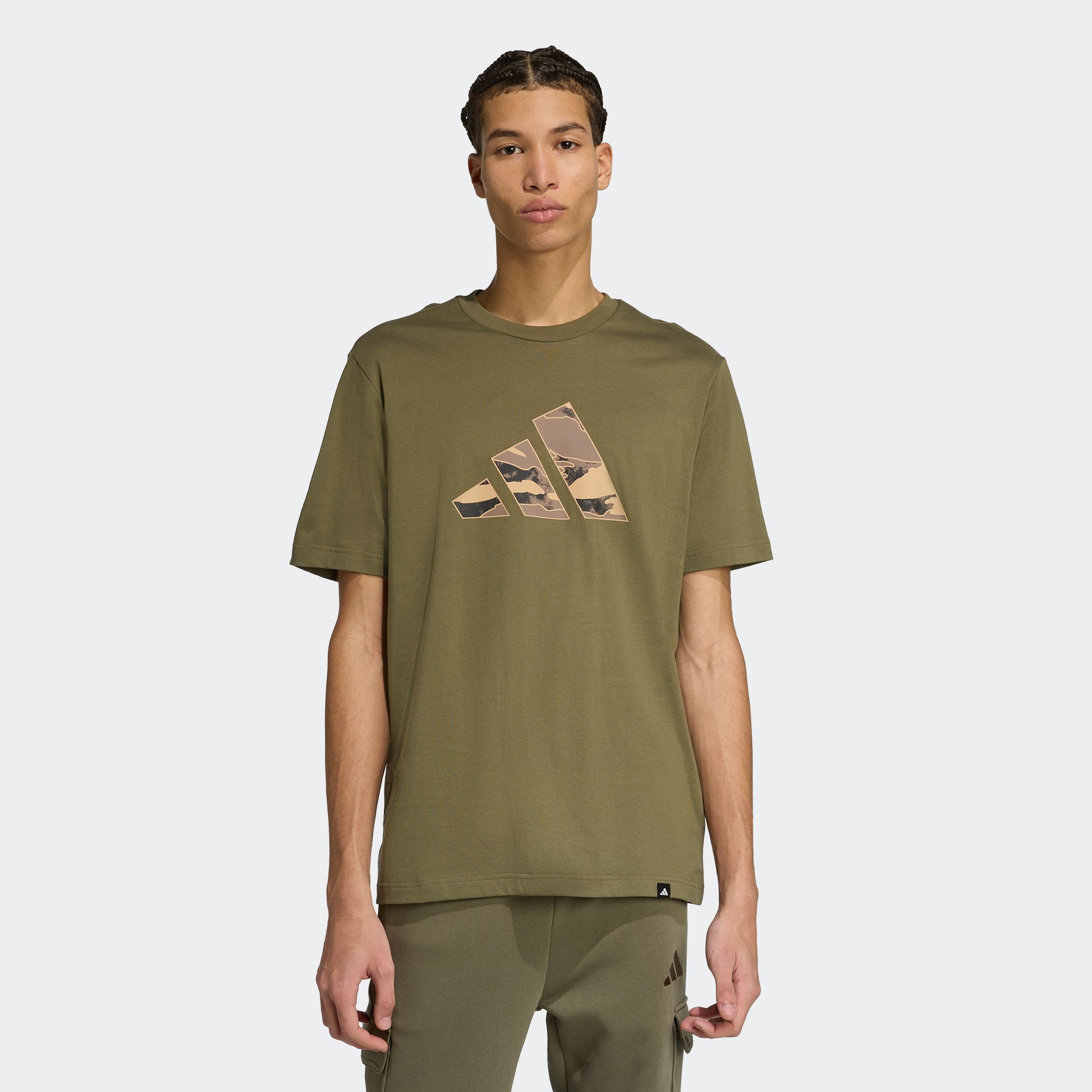adidas Sportswear T-Shirt "CAMO LOGO GRAFIK" Print T-Shirt, aus Baumwoll-Jersey