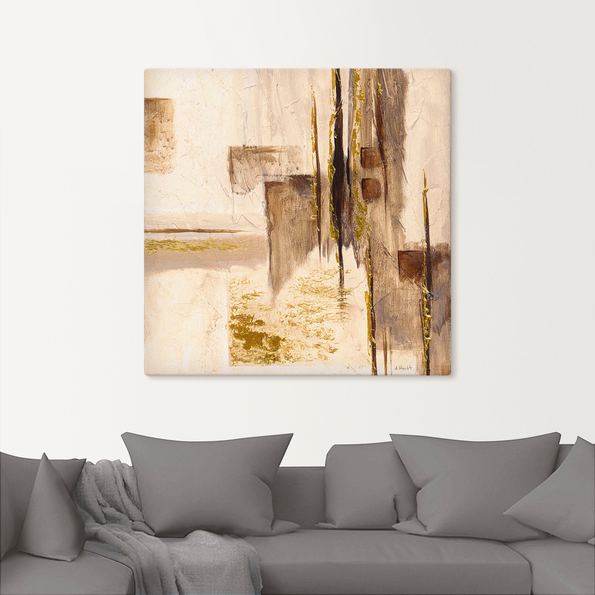 Artland Wandbild »Goldene Silhouette I«, Muster, (1 St.), als Leinwandbild, Wandaufkleber in verschied. Größen