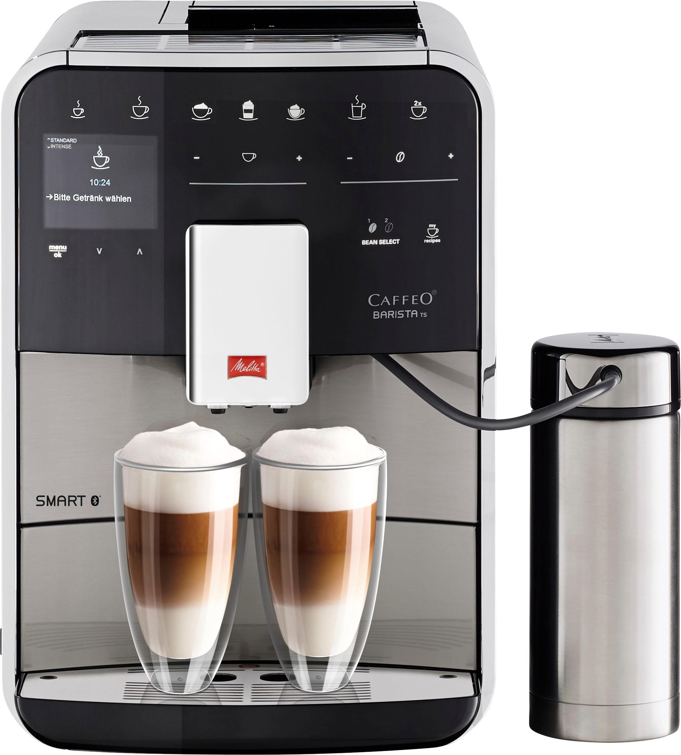 online bestellen Front Kaffeerezepte & Benutzerprofile 86/0-100, BAUR Kaffeevollautomat Smart® | F 8 aus TS »Barista Melitta Edelstahl«, Hochwertige 21 Edelstahl,