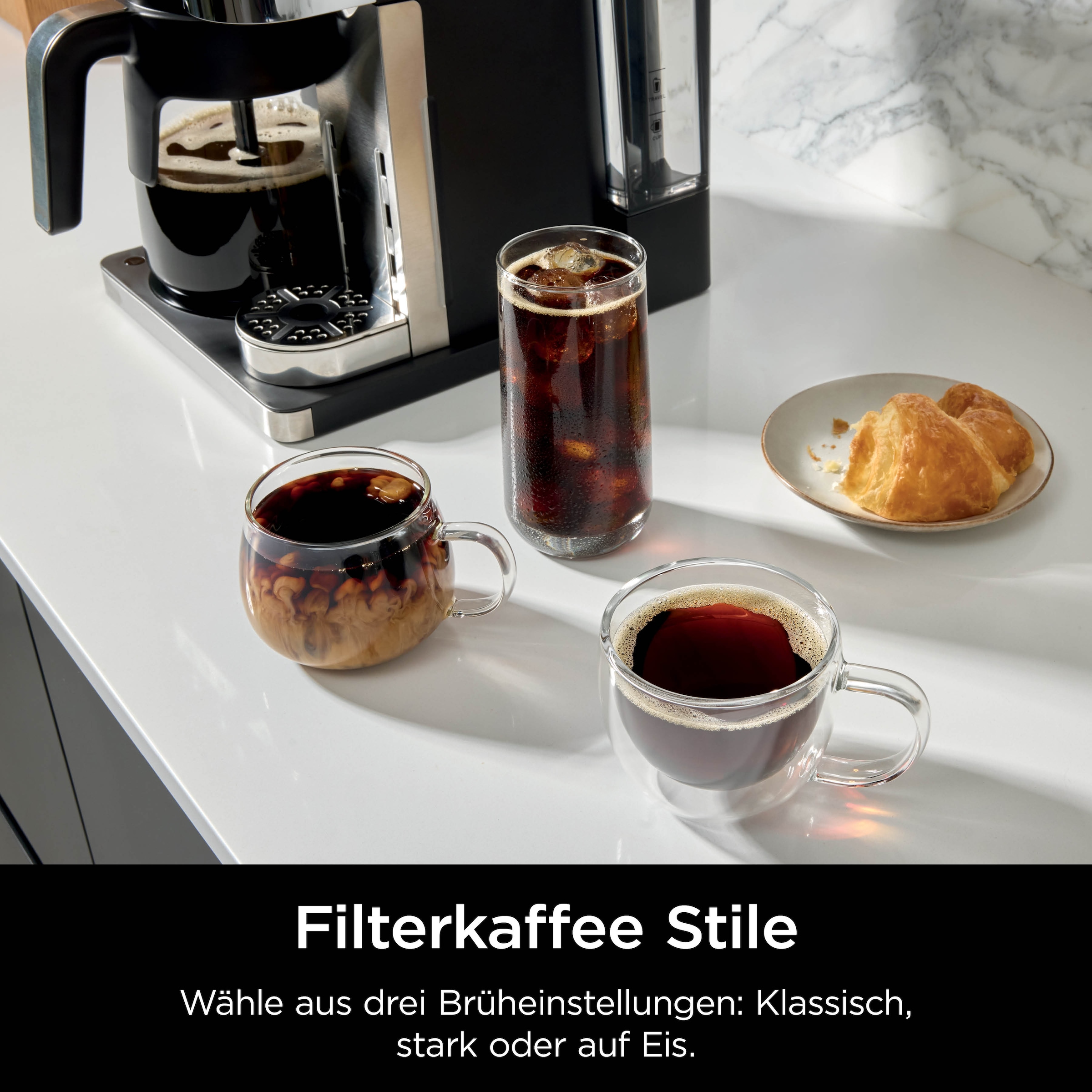 NINJA Filterkaffeemaschine »und Espresso-Kapselmaschine Prestige DualBrew System CFN802EU« 1,8 l Kaffeekanne Papierfilter 3 Variationen und 10 Getränkegrößen, mit einklappbarem Aufschäumer
