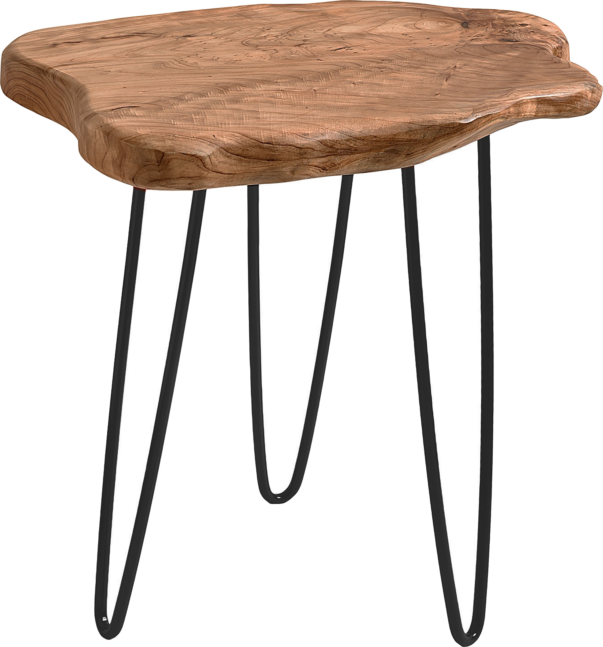 Kayoom Beistelltisch »Woody 110, natürlicher Beistelltisch, Tischplatte aus Holz«, (1 St.), Naturbelassener Beistelltisch, jedes Stück ein Unikat