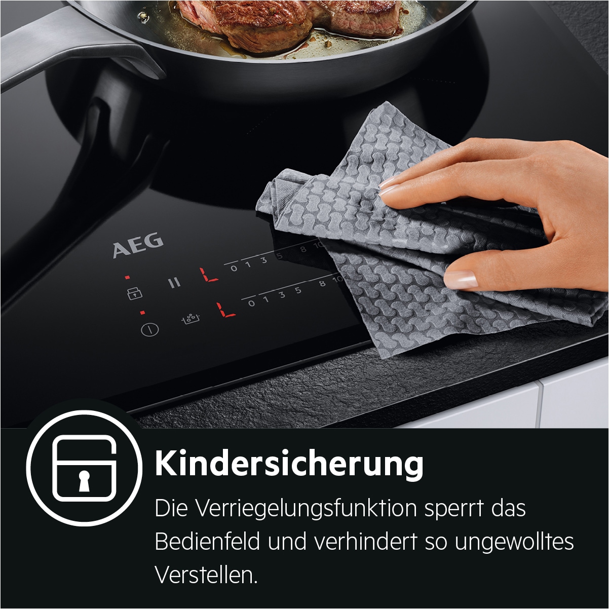 AEG Backofen-Set »HH24BSM«, Aqua Clean, Wasserdampfreinigung des Backofens, Grill, Keramikkochfeld mit Touch