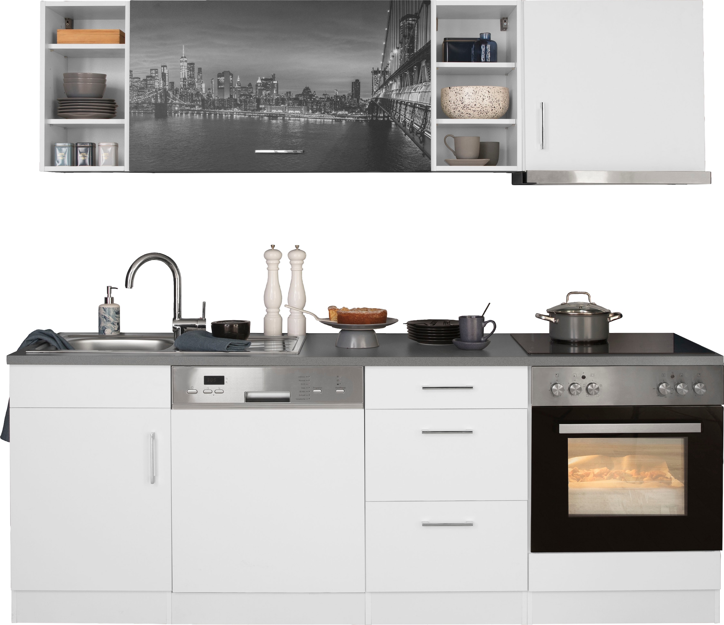 KOCHSTATION Küchenzeile "KS-Paris – Küchen mit einzigartigen Fotomotiven au günstig online kaufen