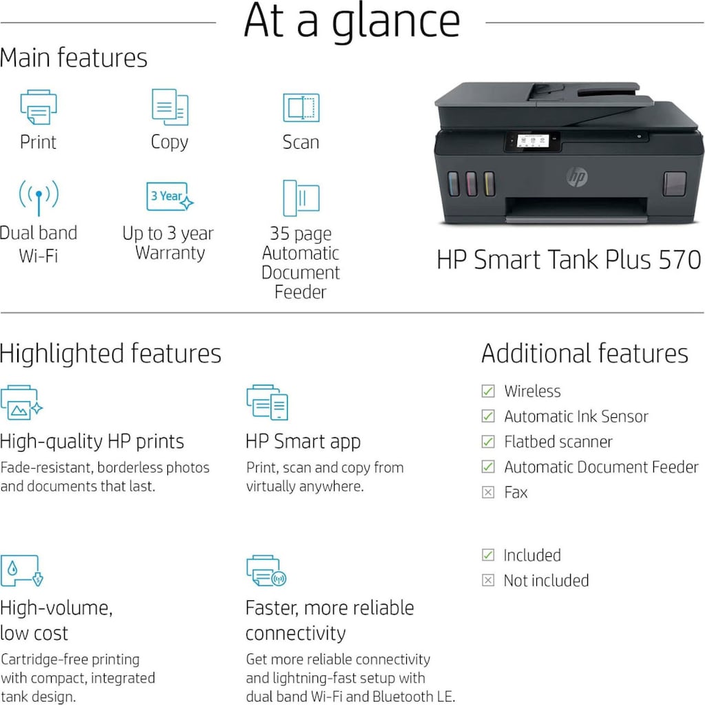 HP Multifunktionsdrucker »Smart Tank Plus 570«