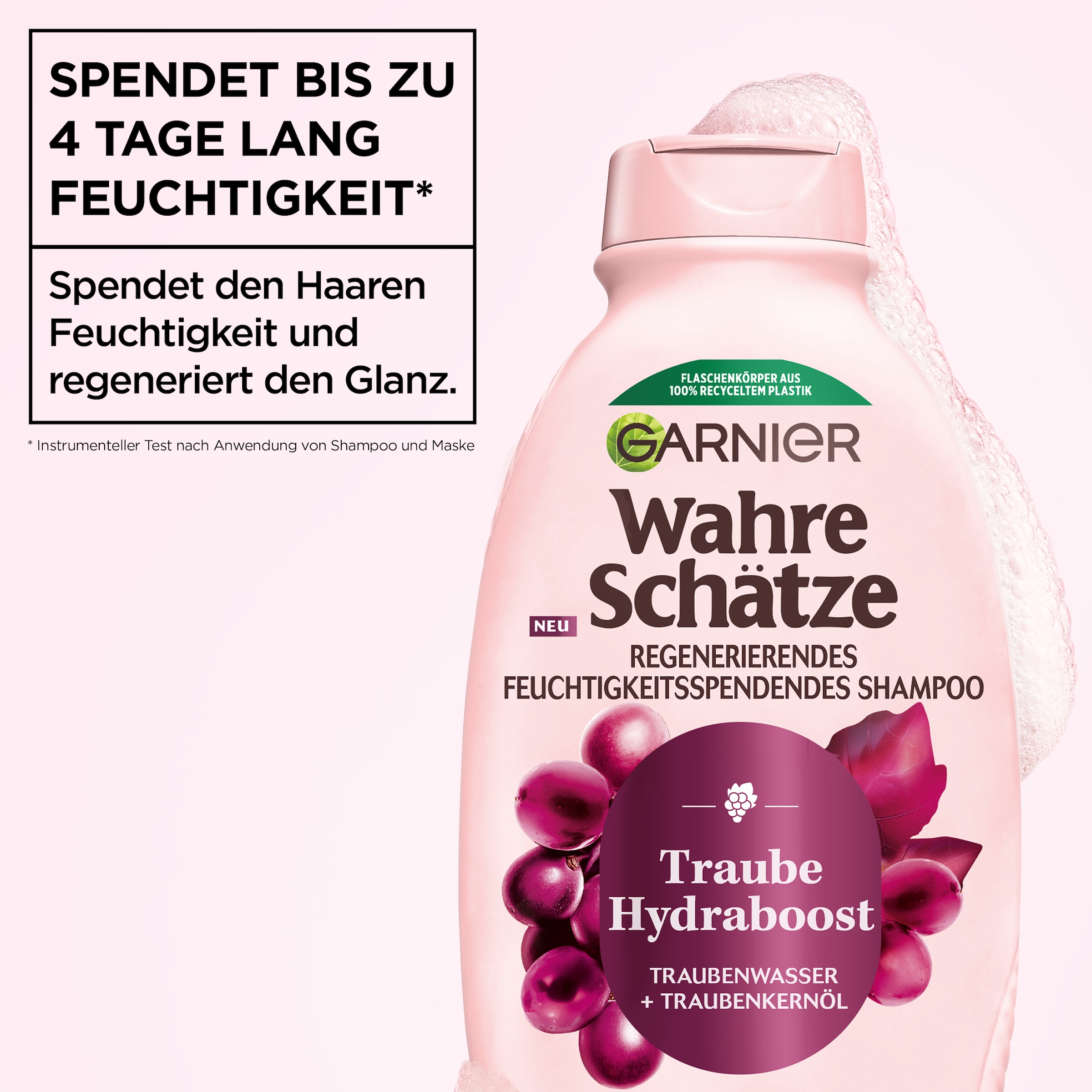 GARNIER Haarshampoo »Garnier Wahre Schätze Traube Hydraboost Shampoo (6er Packung)« für feuchtigkeitsbedürftiges Haar, mit Traubenwasser und Traubenkernöl