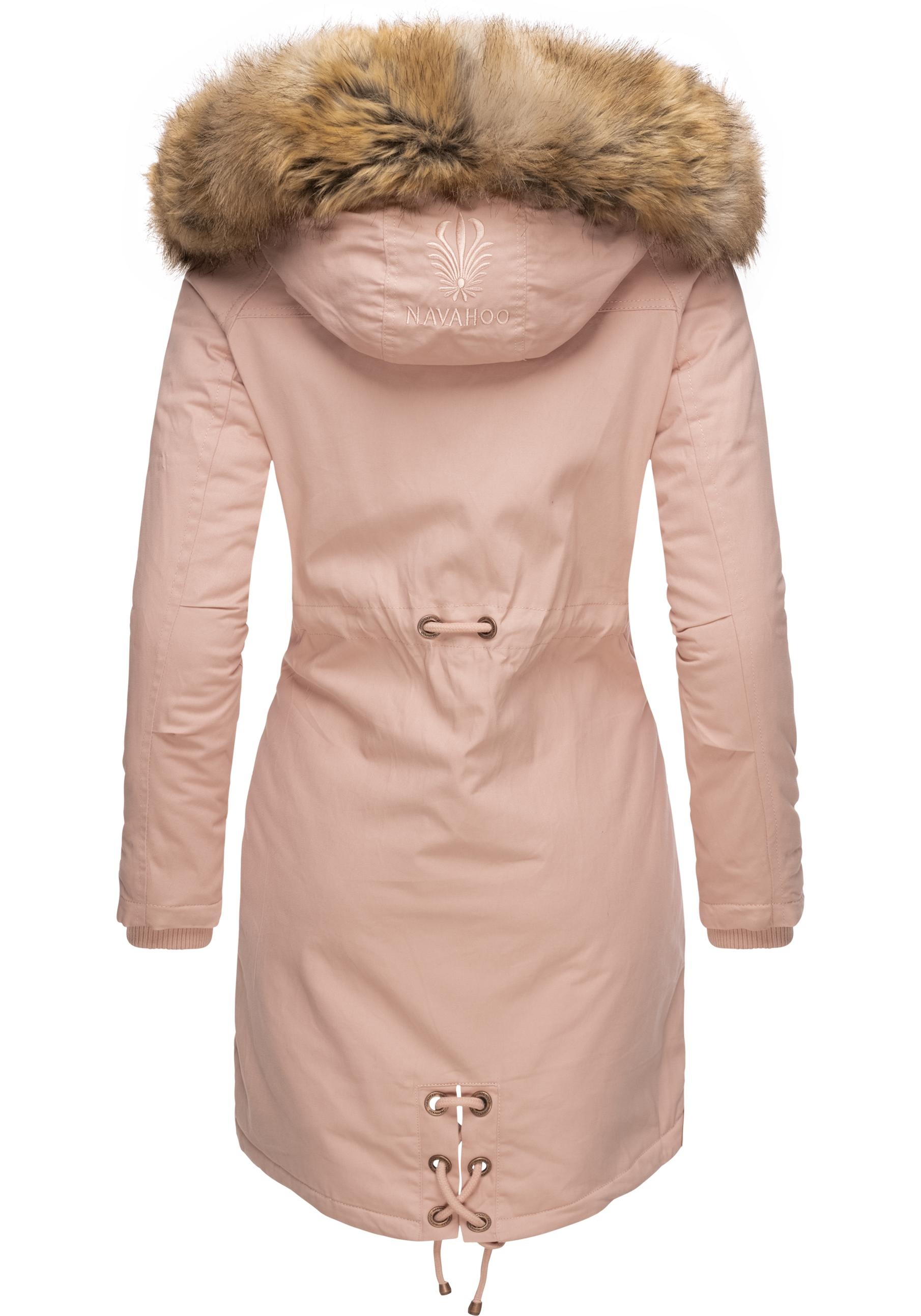 Navahoo Wintermantel »Rosinchen«, stylischer Damen Winter Baumwollparka mit Kunstfell