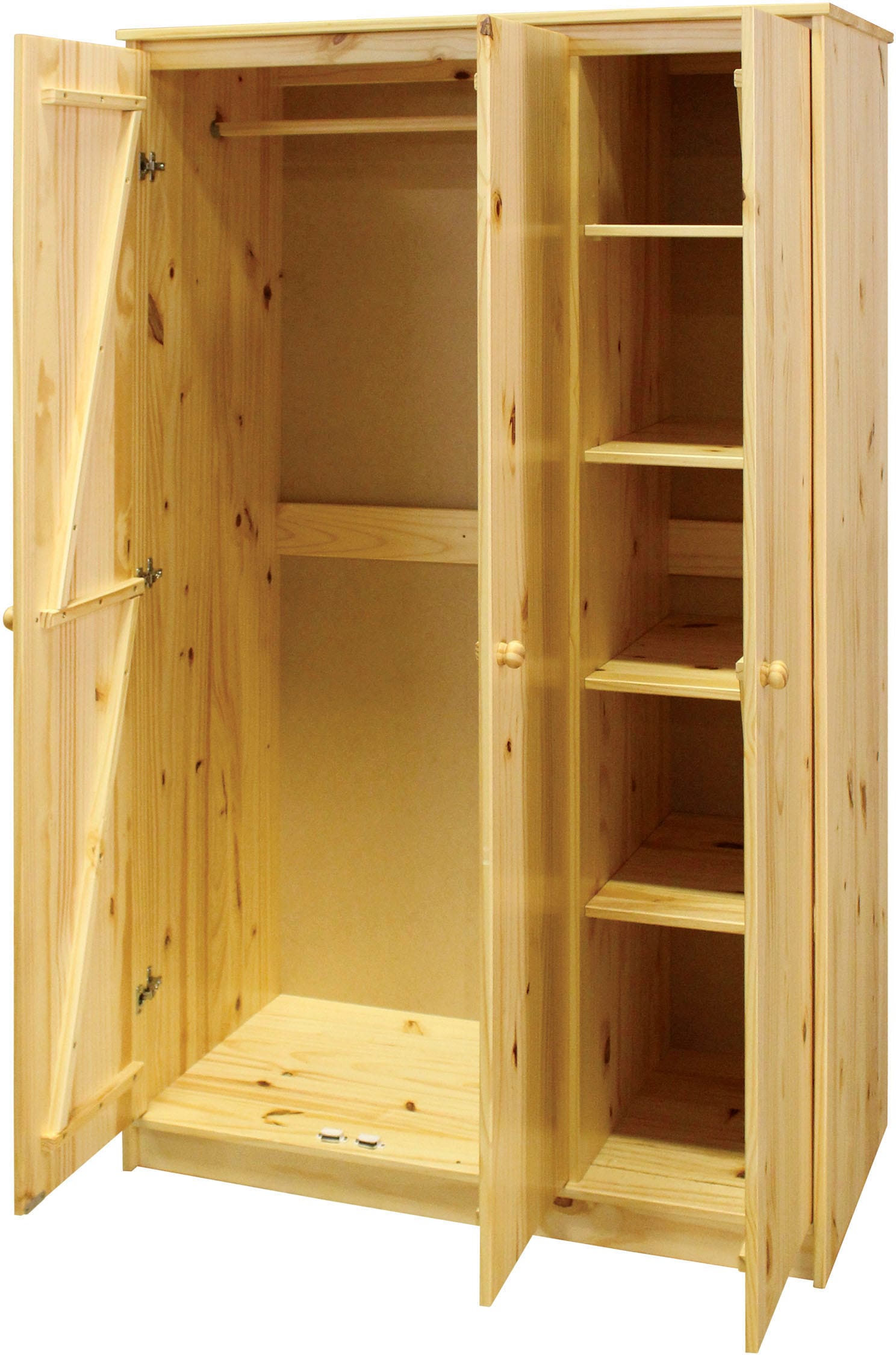 Home affaire Kleiderschrank 1 Stk. tlg. gefertigt aus massivem Kiefernholz