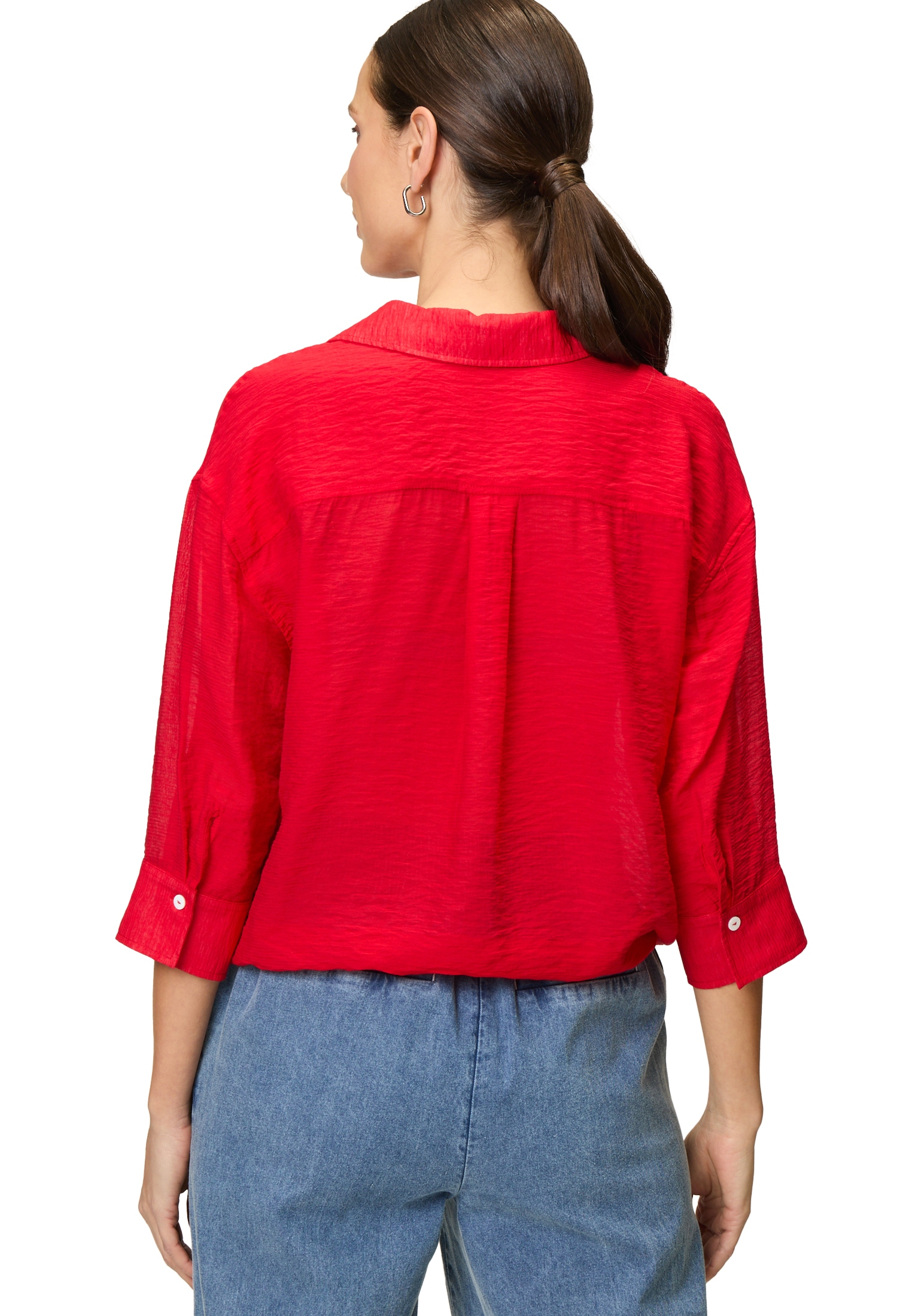 Zero Hemdbluse »zero Hemdbluse mit Knitteroptik«