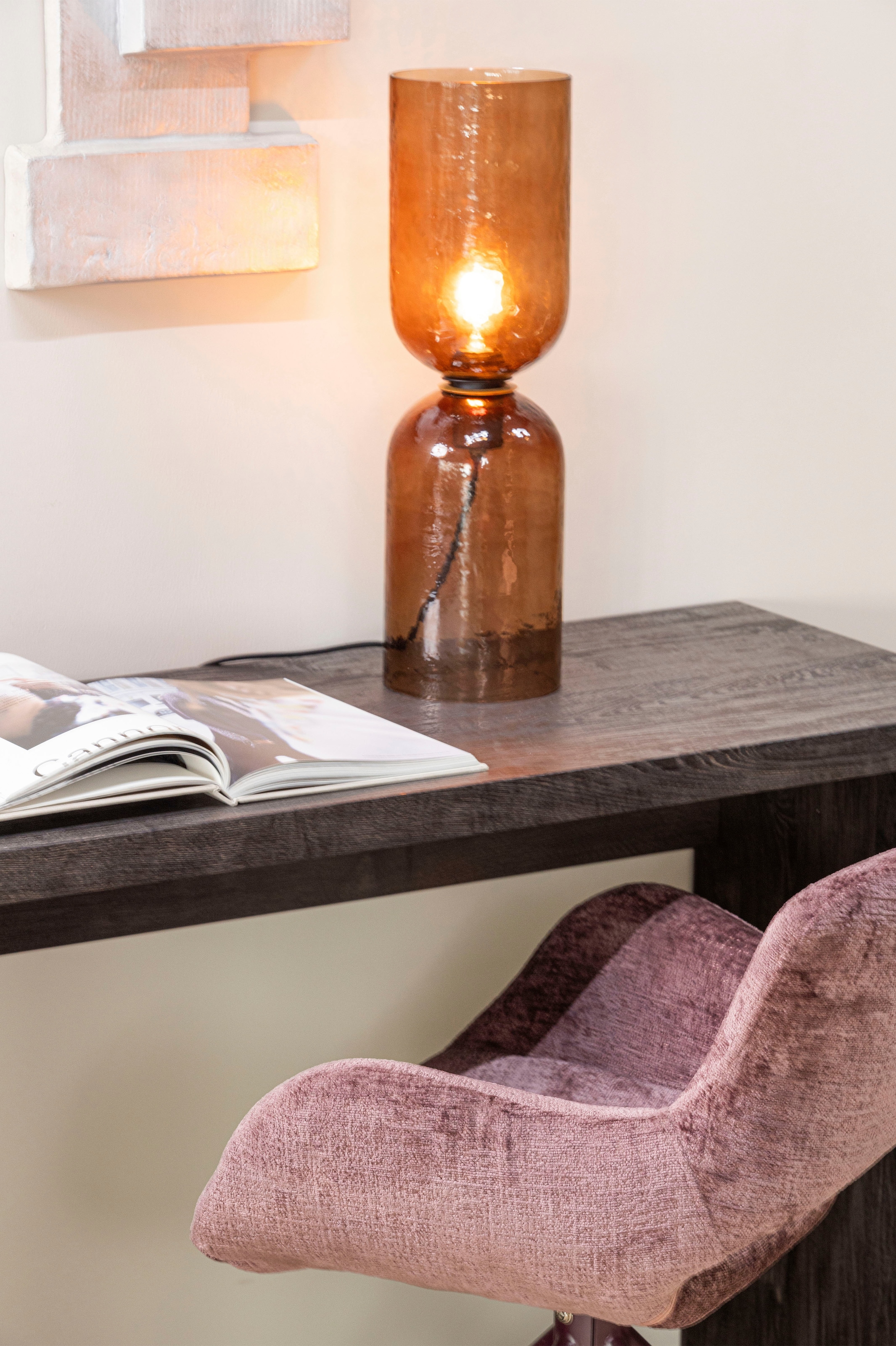 WOOOD Couchtisch »Maan MDF mit sichtbarer Holzmaserung, B 200 x T 45 x H 76 cm« Vollständig montiert geliefert, pflegeleicht, sichtbare Maserung