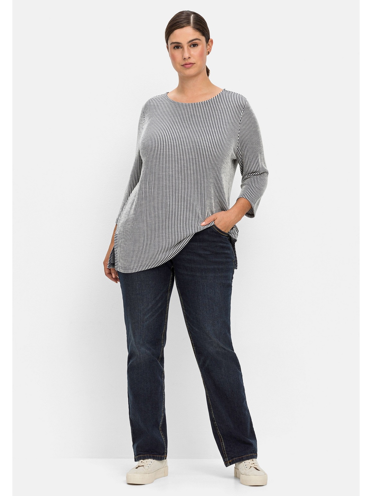 Sheego T-Shirt »Große Größen«, mit 3/4-Arm online bestellen | BAUR