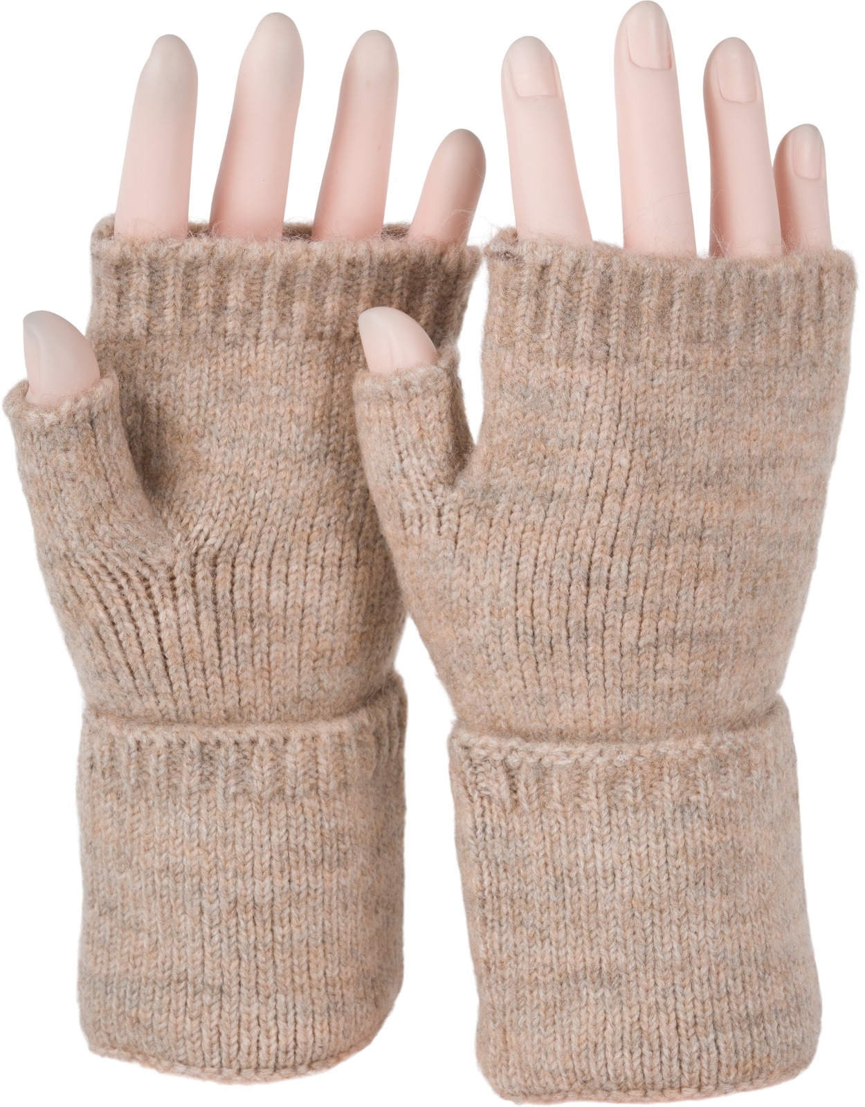 styleBREAKER Strickhandschuhe »Fingerlose Strickhandschuhe Einfarbig« 1 Stk.
