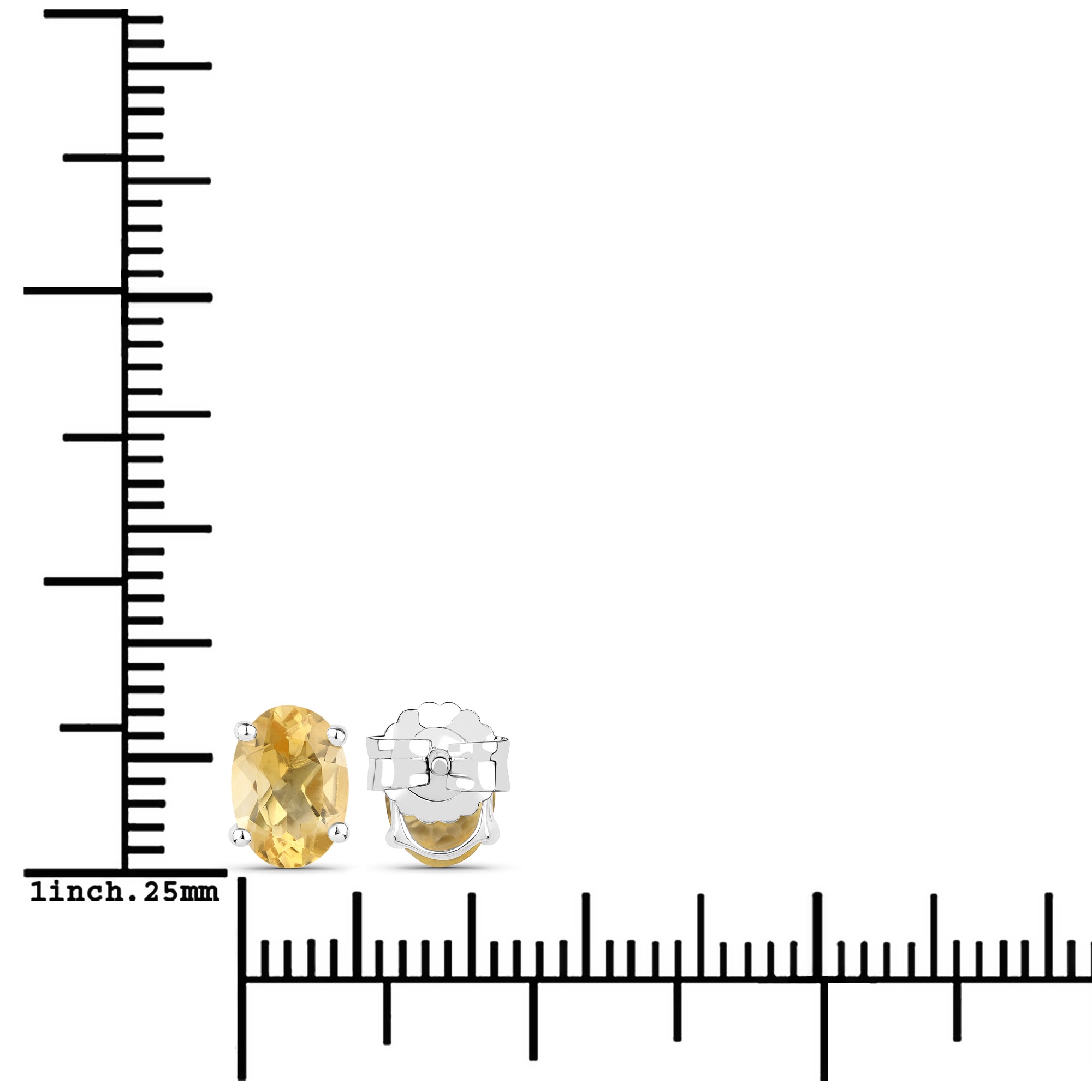 Vira Jewels Paar Ohrstecker »Silber 925 rhodiniert Ohrringe und Halskette mit echtem Citrin«